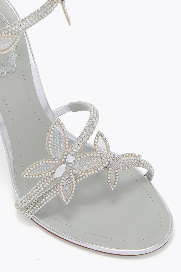 MARGOT MIRRORED SILVER SANDAL WITH BUTTERFLIES 105