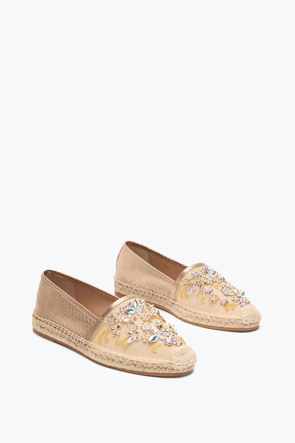 EDEN GOLD ESPADRILLES WITH CRYSTALS 10
