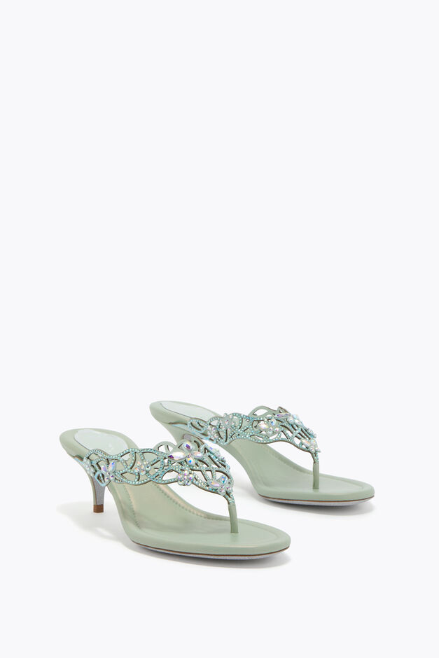 EDEN MINT GREEN THONG MULE 50