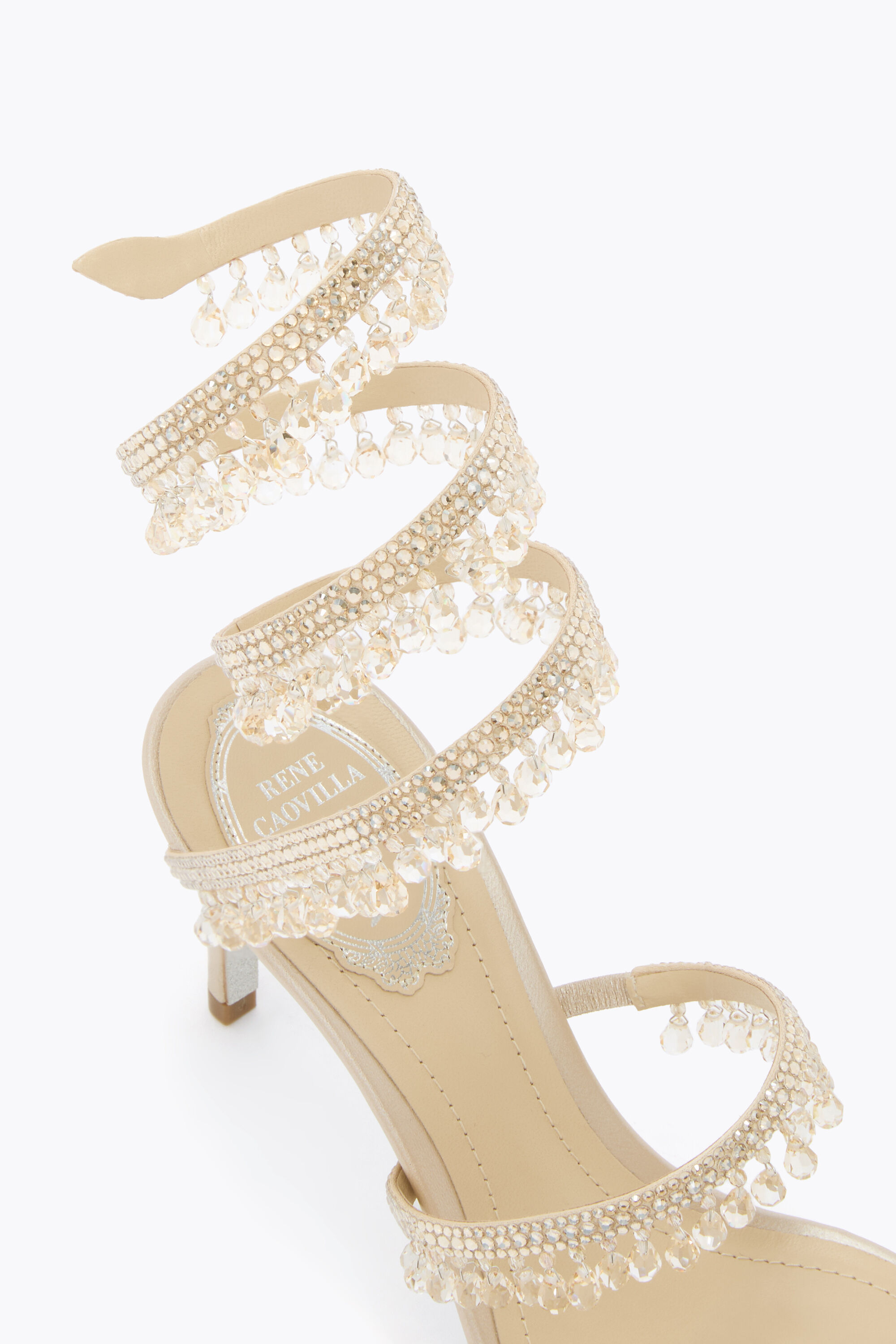 Jeweled CHANDELIER CHAMPAGNE SANDAL 80 | Rene Caovilla®