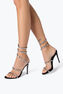 CLEO BLACK SANDAL WITH CRYSTAL BAGUETTE 105