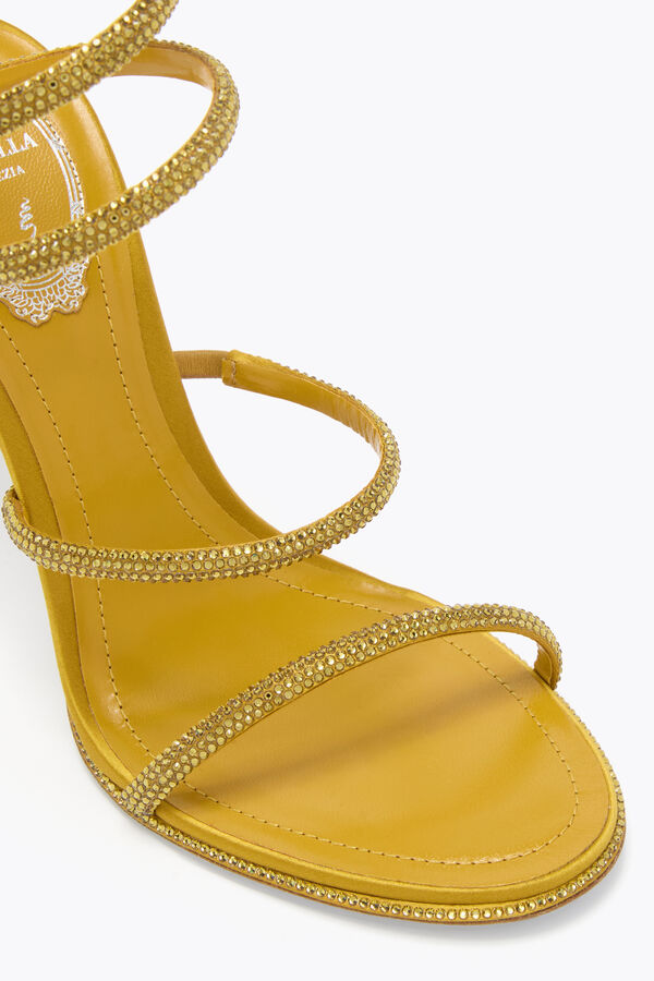 CLEO MUSTARD SATIN/GOLD BERYL STRASS SANDAL