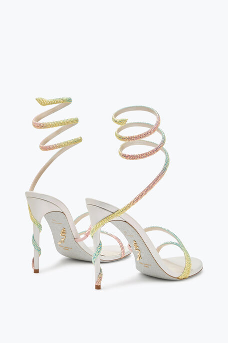 Margot Burano White Sandal With Degradé Crystals 105 Margot Burano White Sandal With Degradé Crystals 105