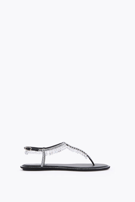 CHANDELIER BLACK THONG SANDAL 10