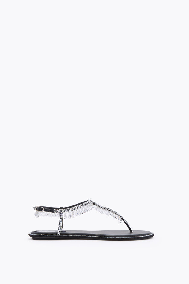 CHANDELIER BLACK THONG SANDAL 10
