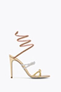 BRAID CLEO GOLD SATIN/AURUM-ROSE GOLD MULTI ST SANDAL