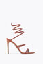CLEO RUST SATIN/RED FLAME STRASS SANDAL