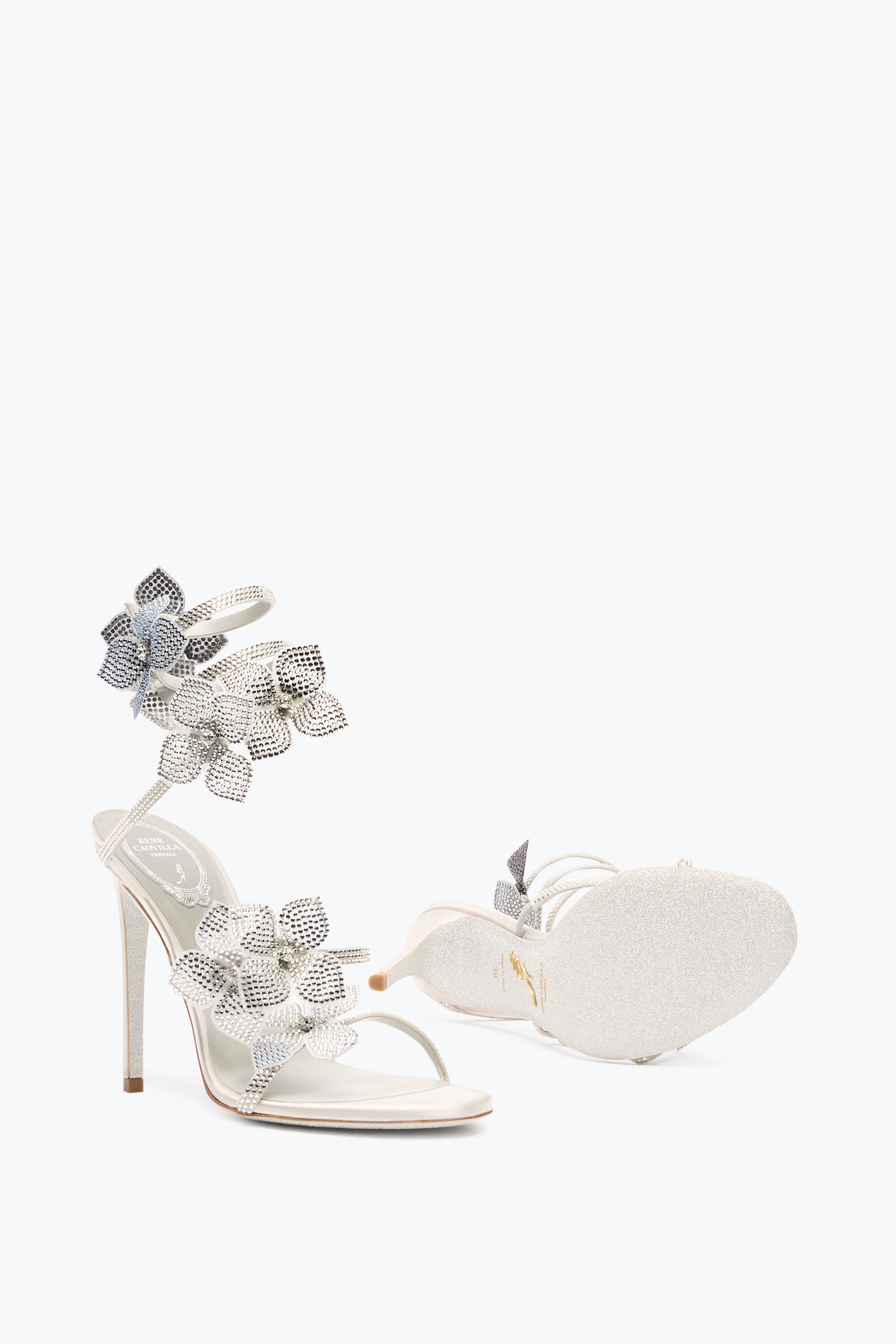Jeweled FLORIANE IVORY SANDAL 105 | Rene Caovilla®