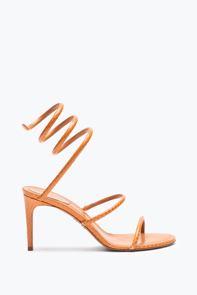 CLEO COGNAC AYERS LEATHER SANDAL 80