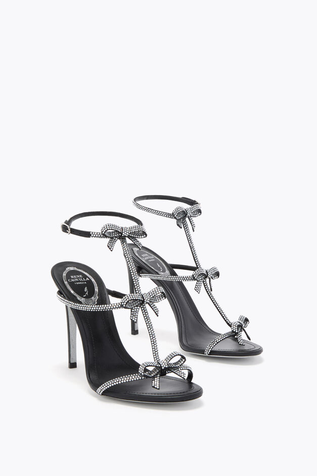 CATERINA BLACK AND SILVER SANDAL 105