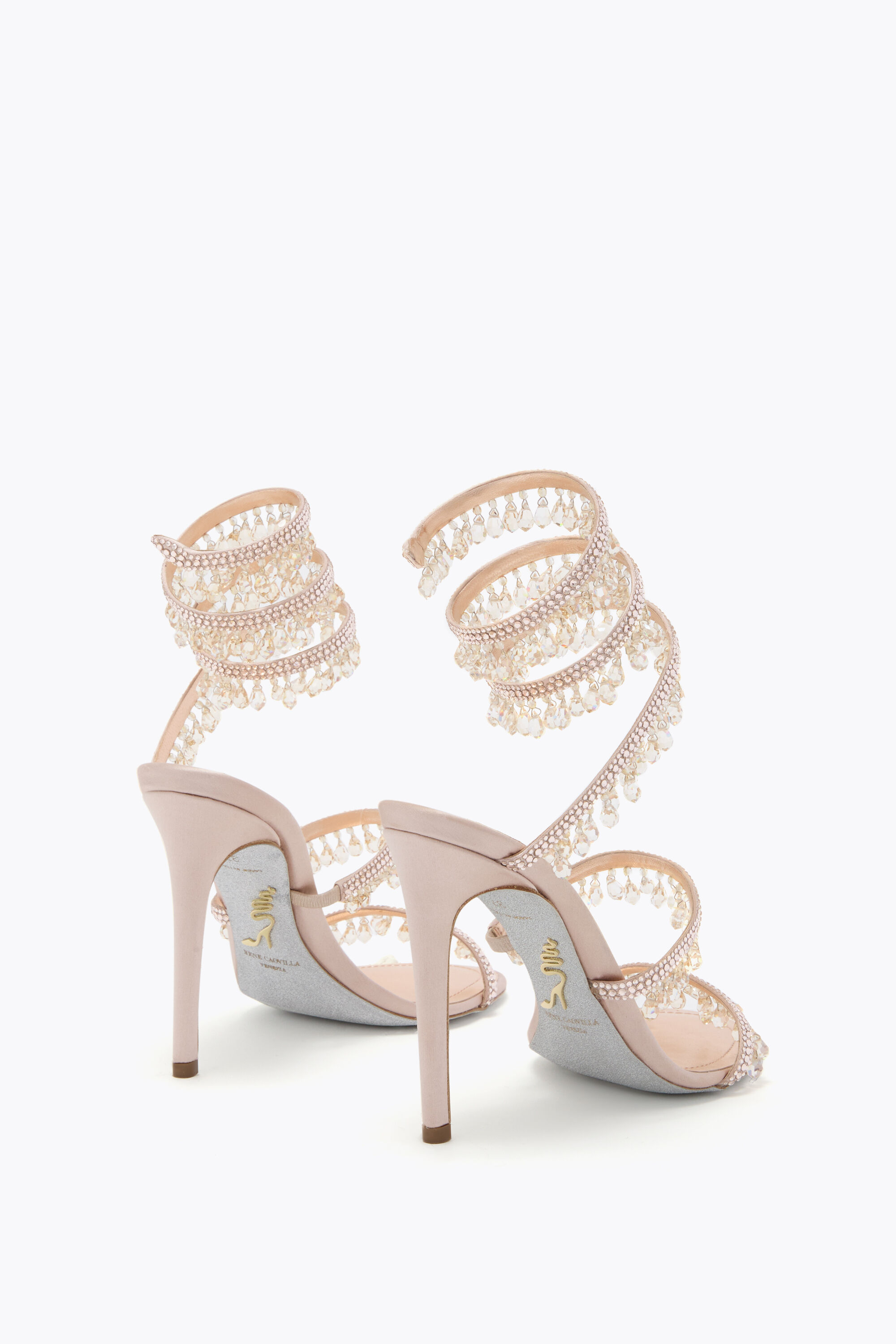 Jeweled CHANDELIER LIGHT PINK SANDAL 105 | Rene Caovilla®