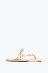 BRAID NUDE FLAT SANDAL 10