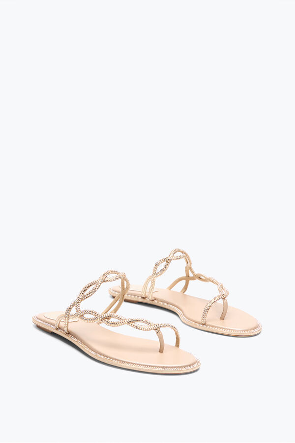 BRAID NUDE FLAT SANDAL 10