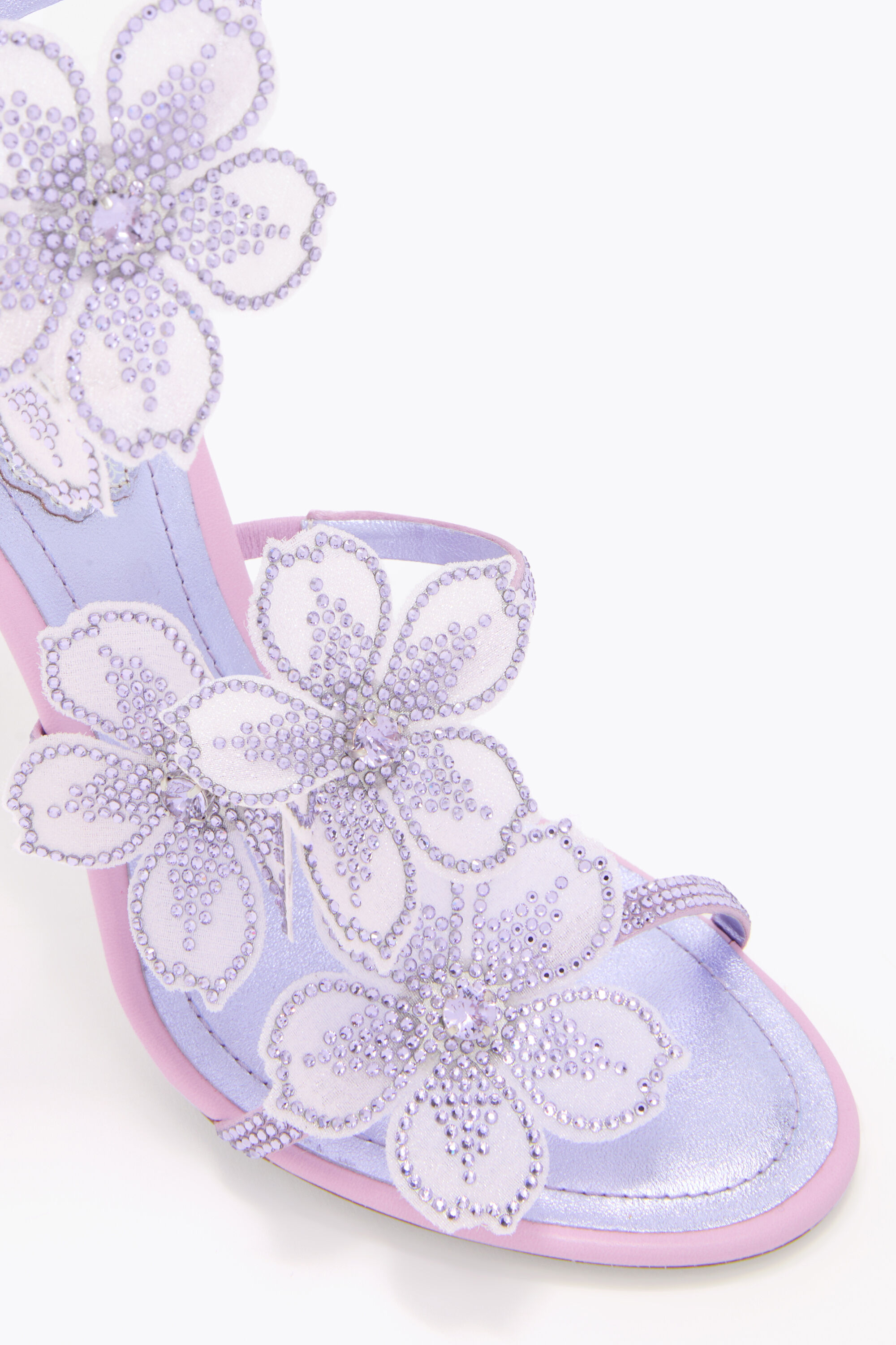 Jeweled PEACH FLOWER WISTERIA SANDAL 105 | Rene Caovilla®