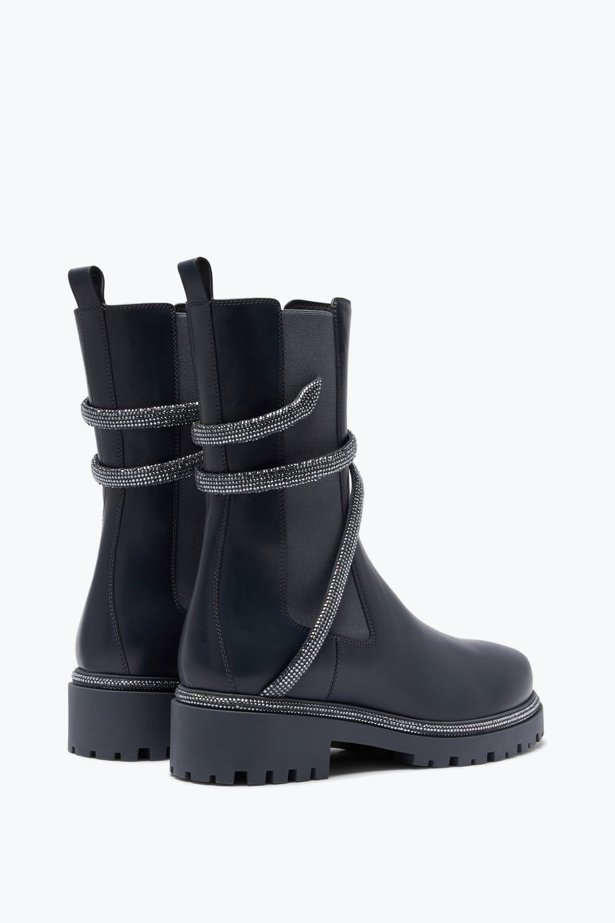 René Caovilla Cleo Crystal Black-silver Bootie 25