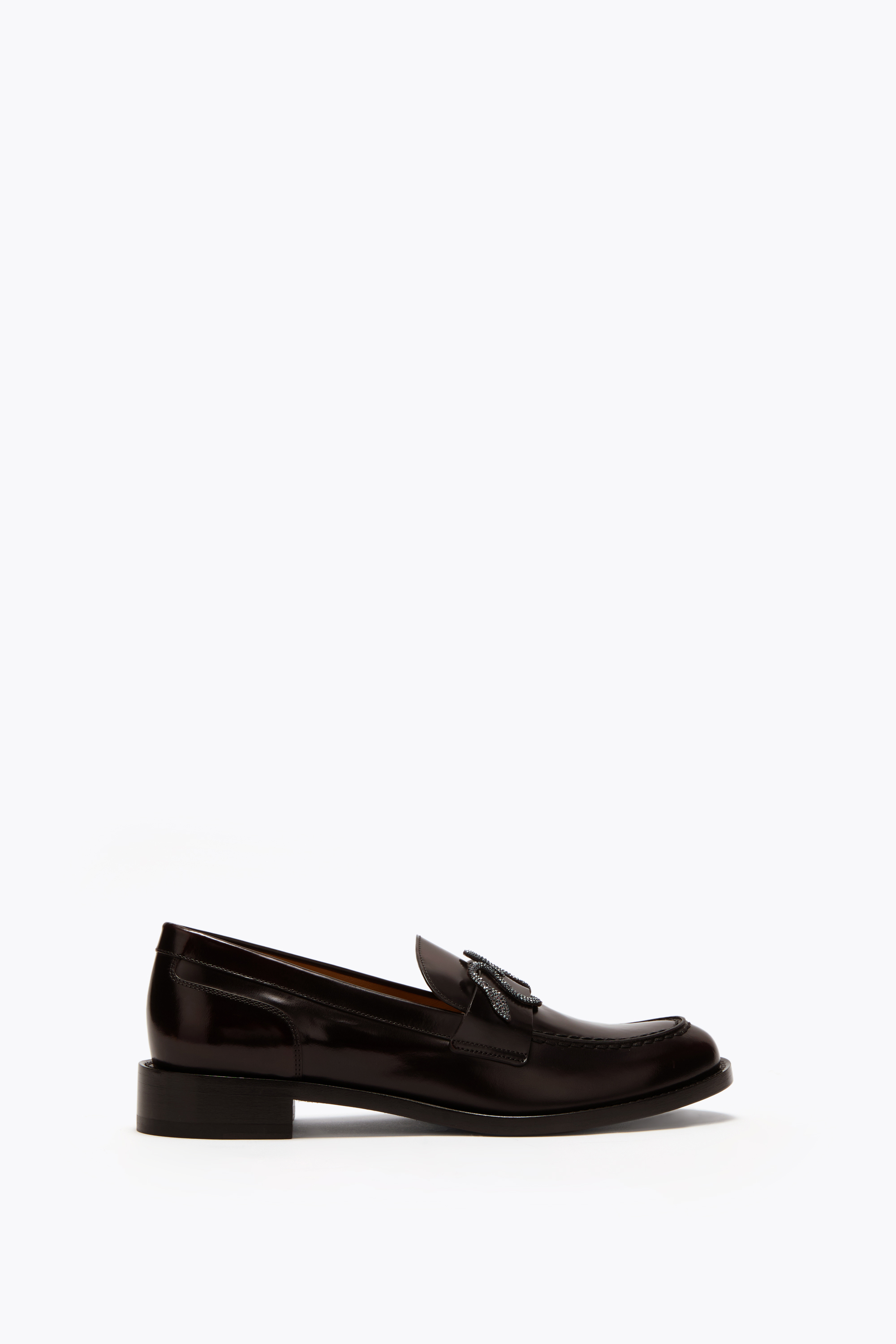 René Caovilla Morgana Dark Brown Loafer With Crystals 20