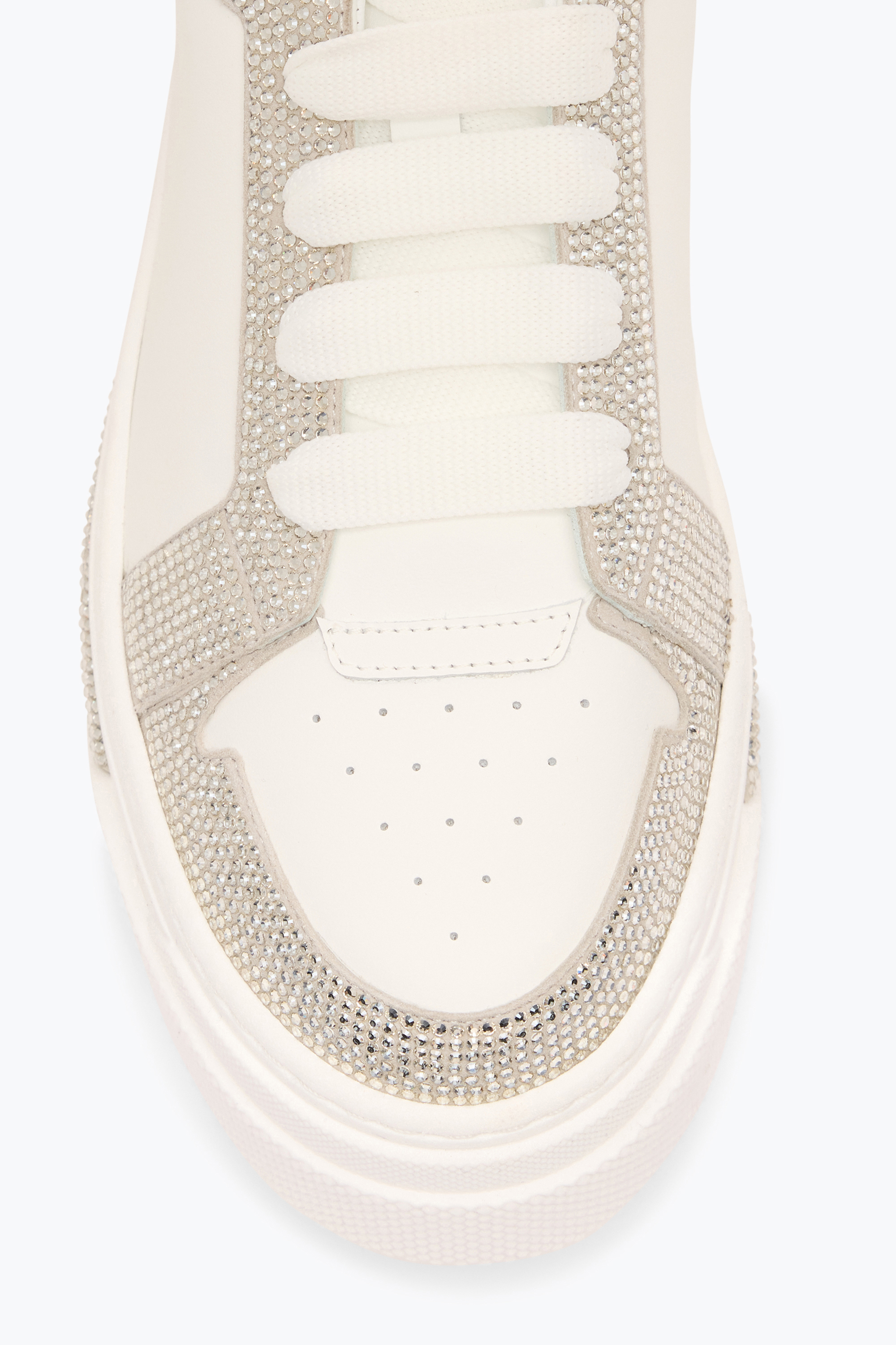 René Caovilla Xtra White-silver Sneaker With Crystals 50