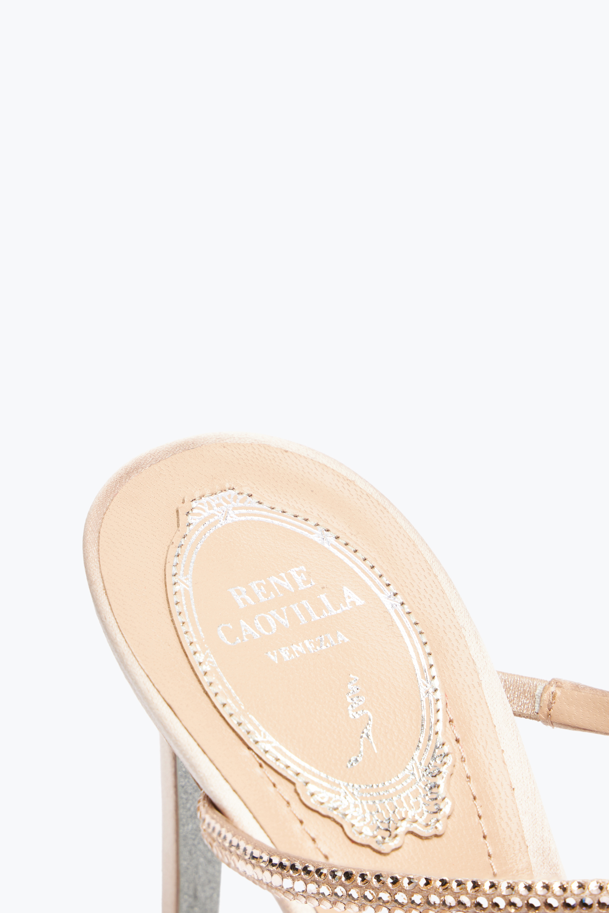 René Caovilla Peach Flower Pink Mule 80