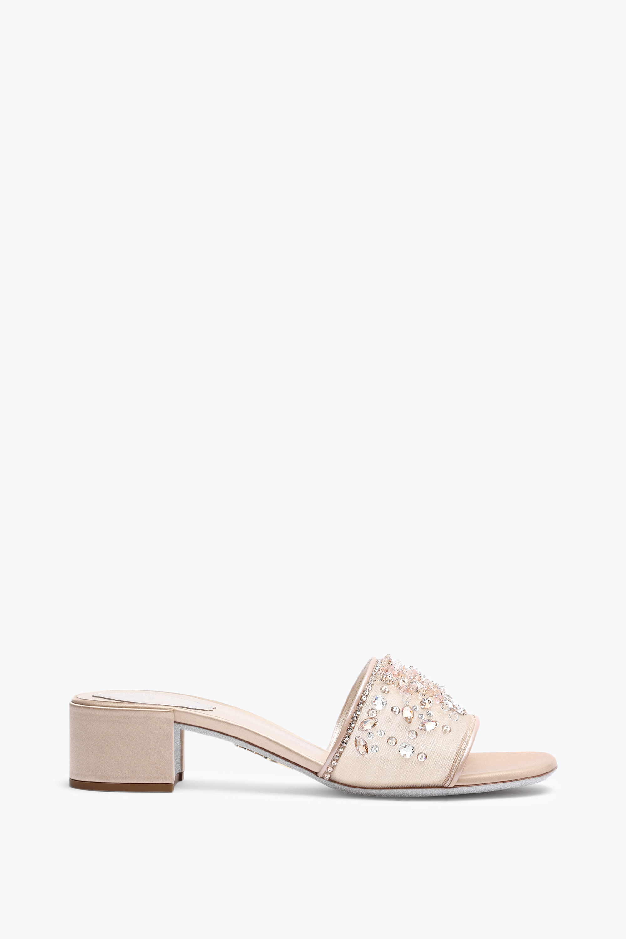 René Caovilla Cinderella Nude Slider Sandal 40
