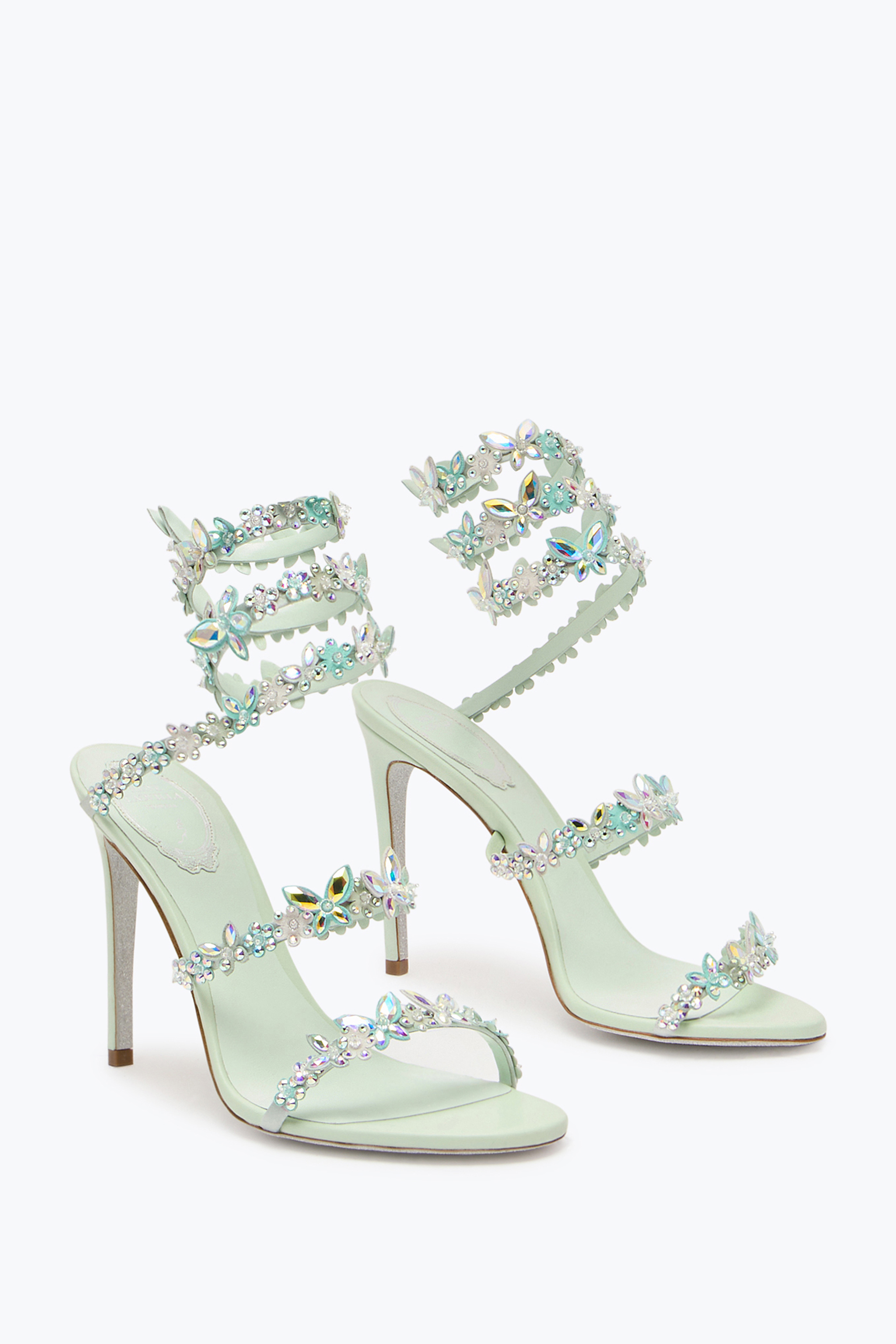 René Caovilla Eden Green Mint Sandal 105