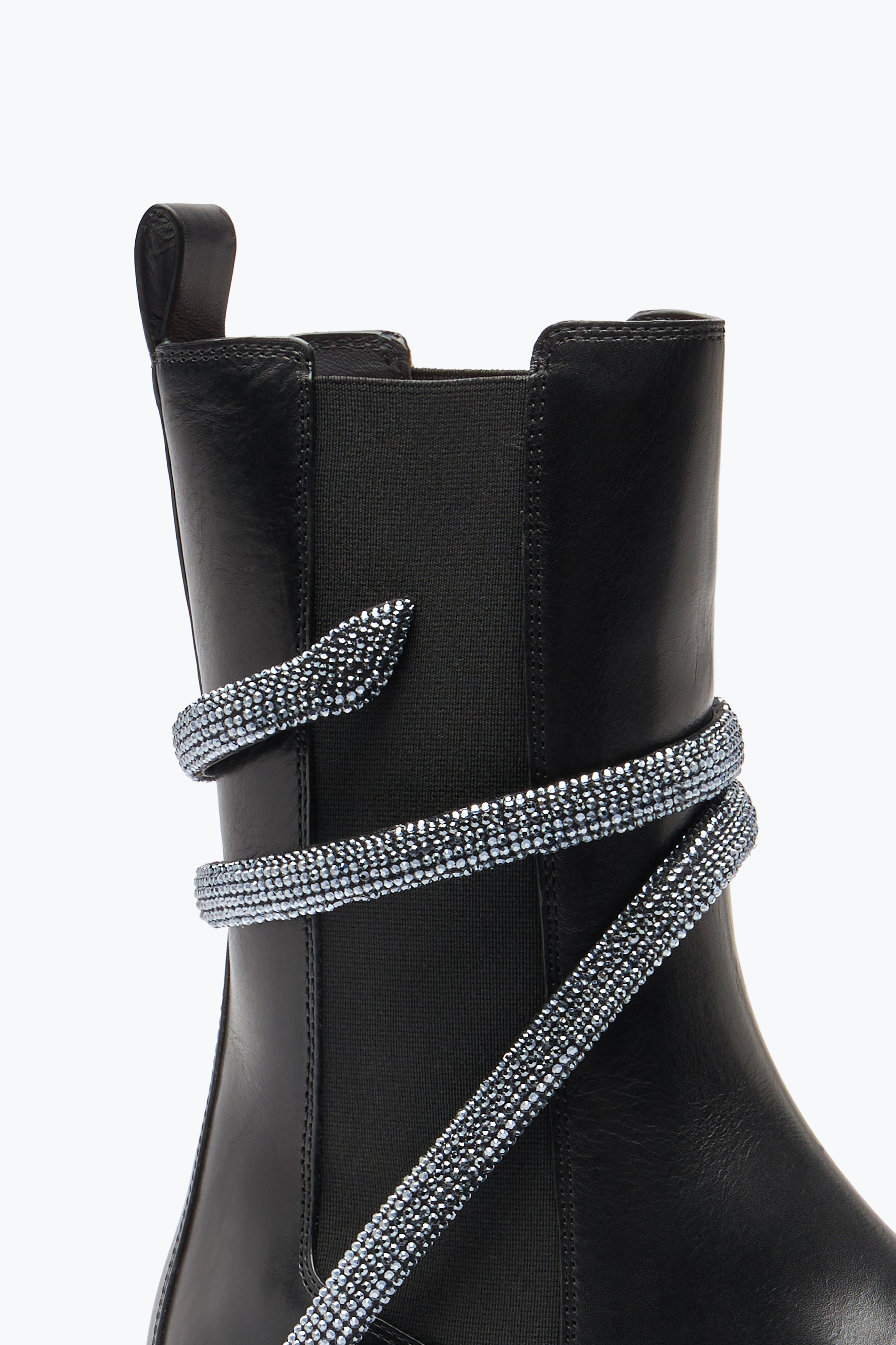 René Caovilla Cleo Black Biker Boot With Crystals 25 In Black