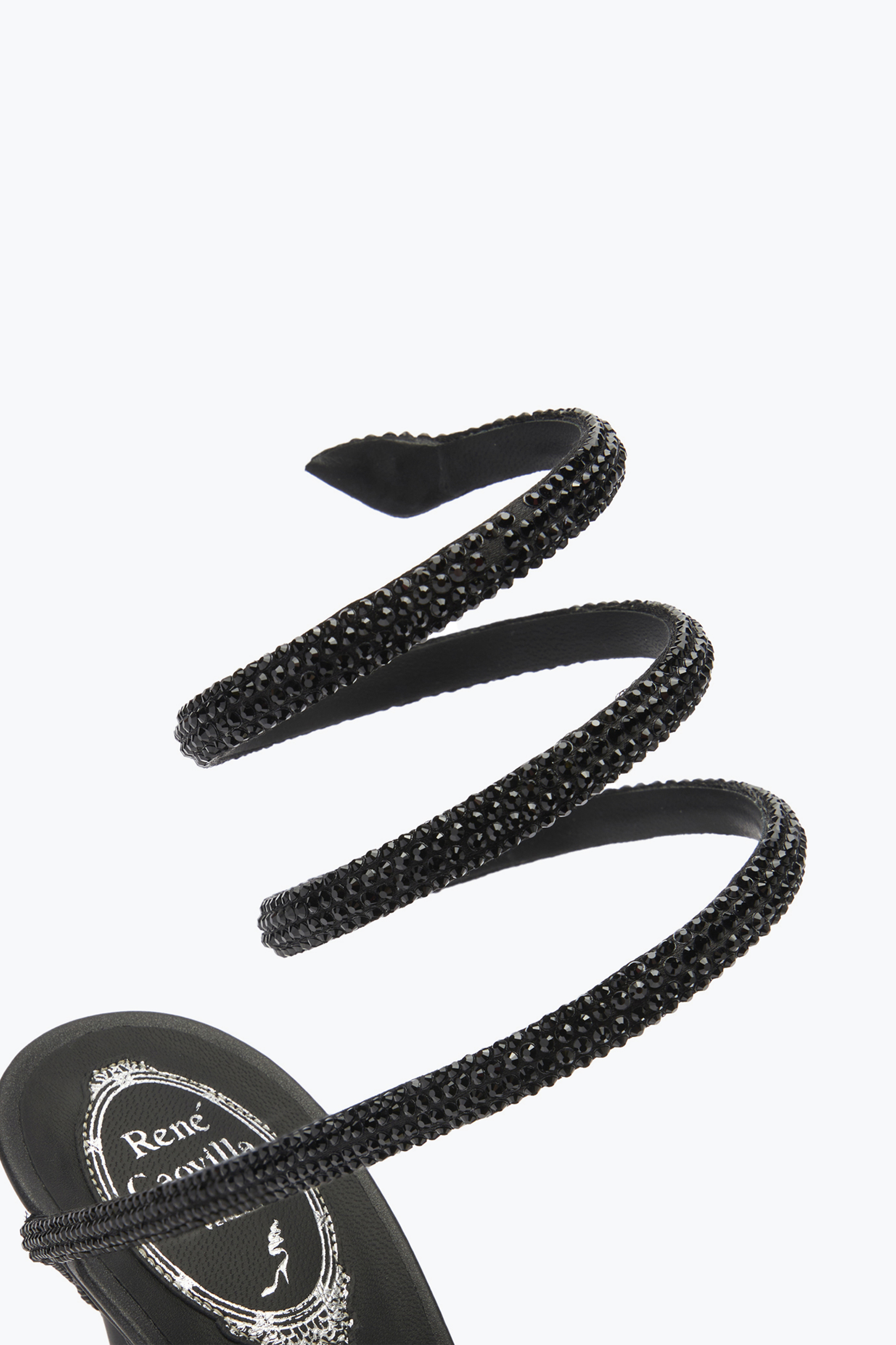 Shop René Caovilla Margot Crystal Black Platform Sandal 130