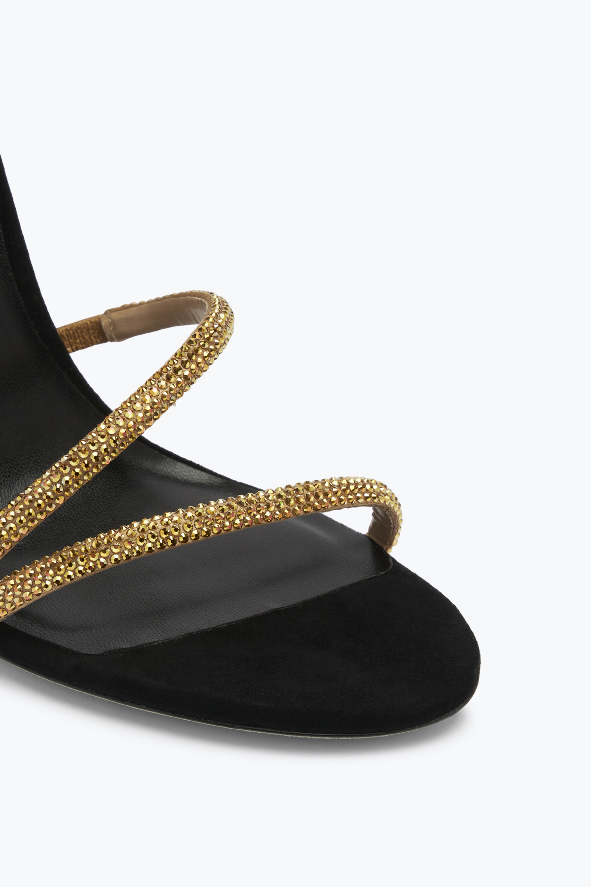 René Caovilla Margot Black Jewel Sandals Snake