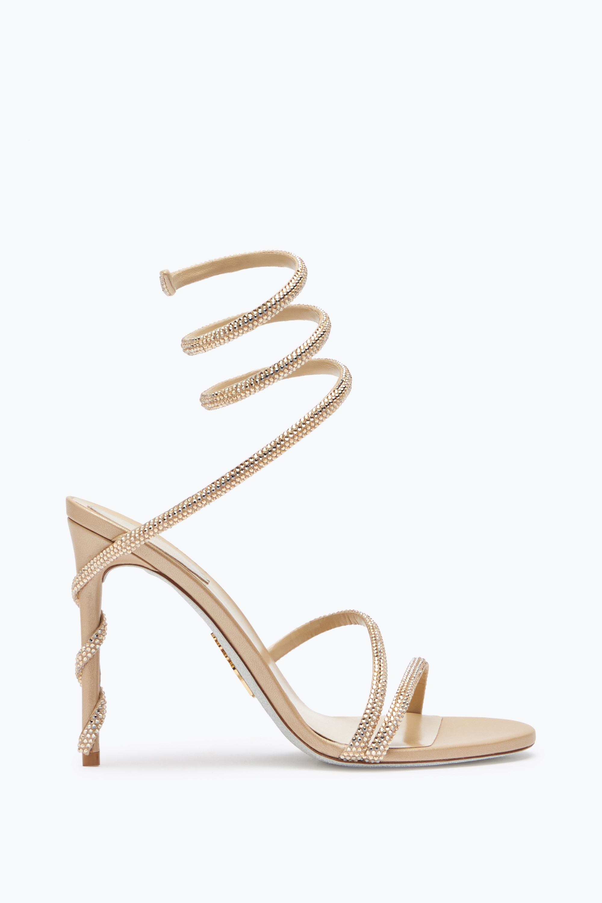René Caovilla Margot Crystal Gold Sandal 105