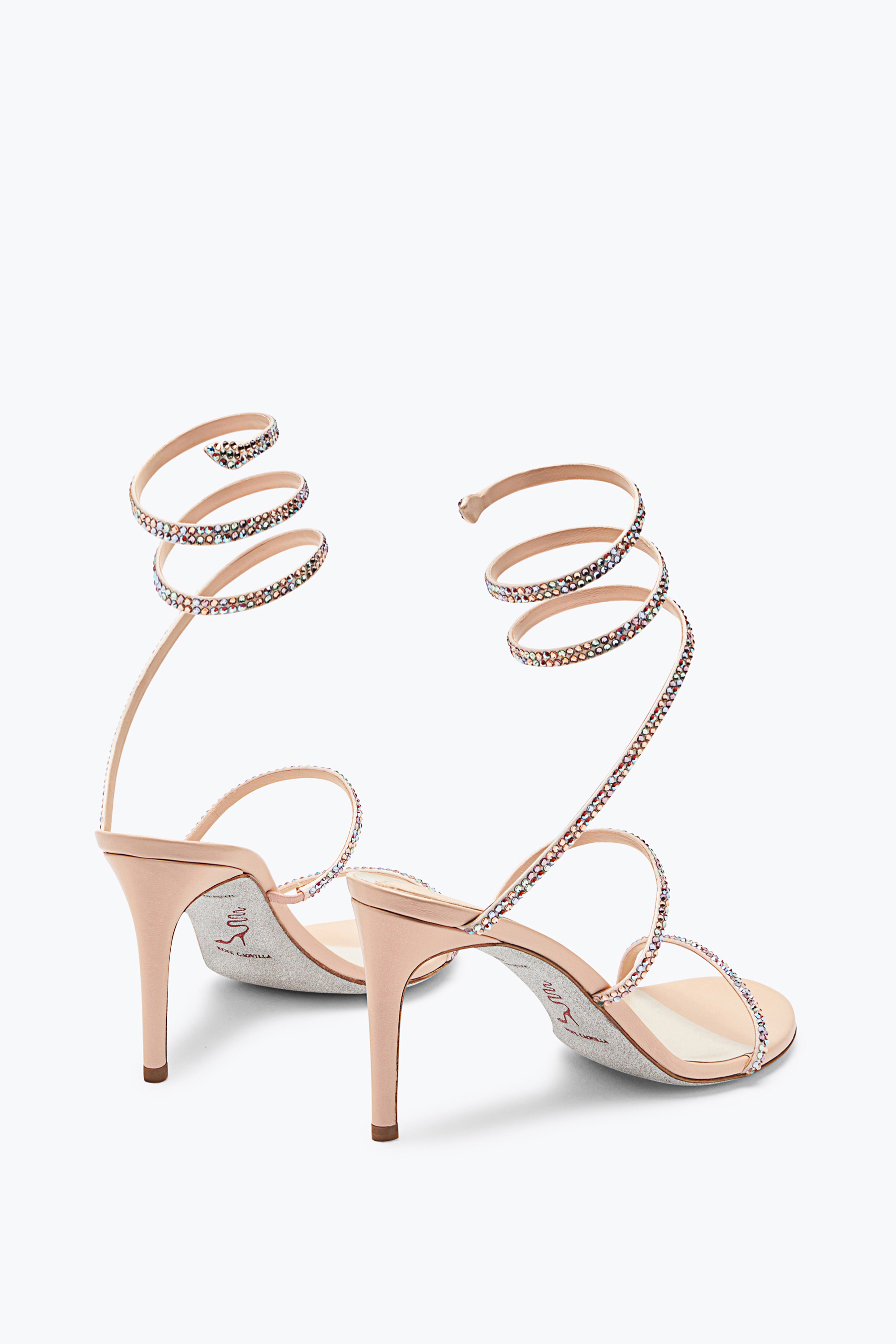 René Caovilla Cleo Pink And Multicolor Sandal 80