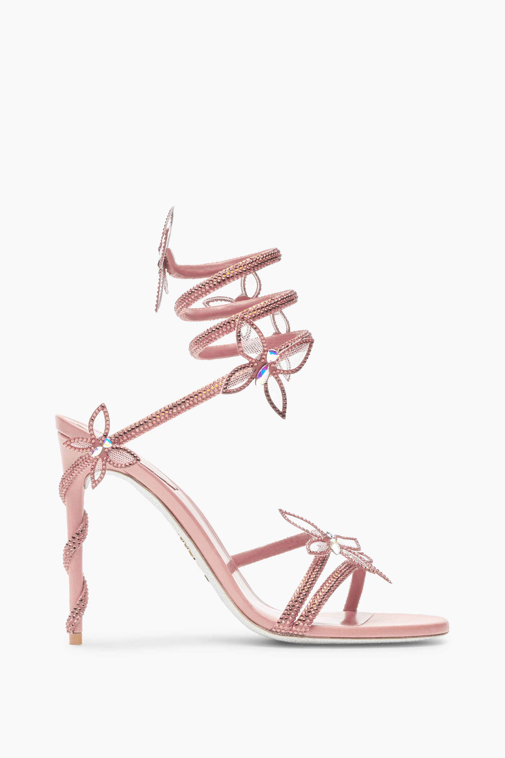 René Caovilla Margot Pink Powder Butterfly Sandal 105