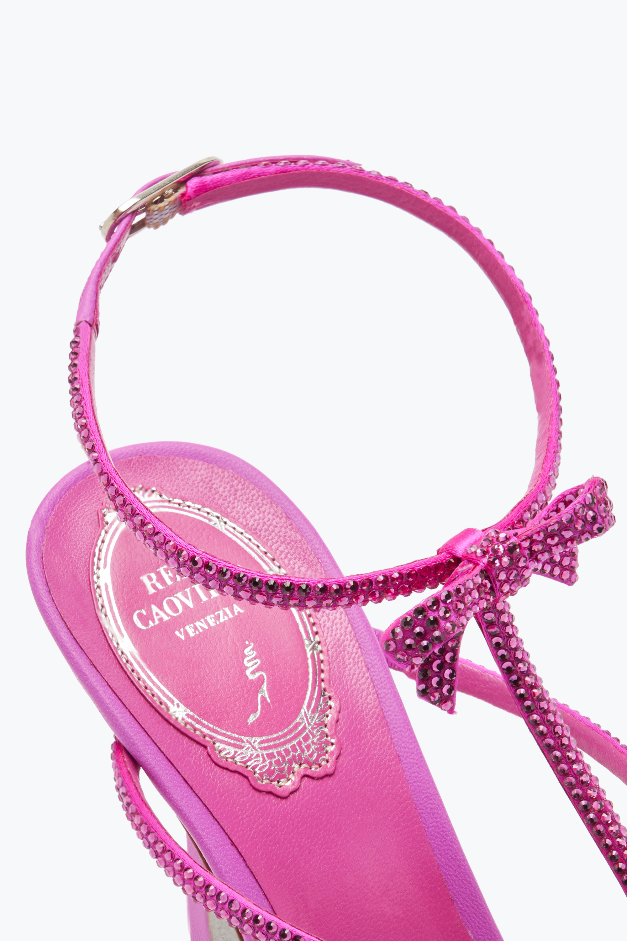 René Caovilla Caterina Crystal Fuchsia Sandal 105