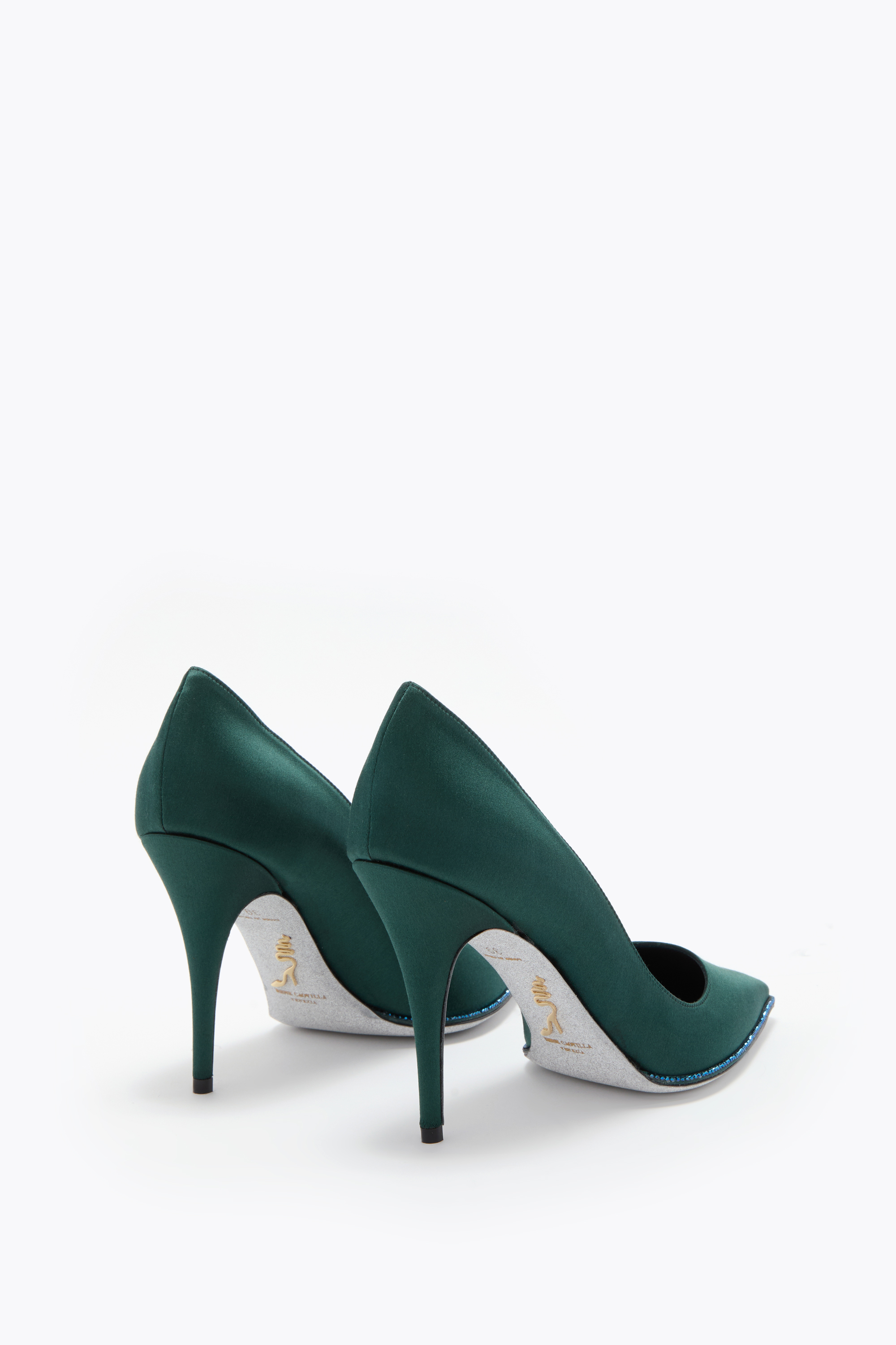 René Caovilla Taylor Forest Green Pump 100 In Black