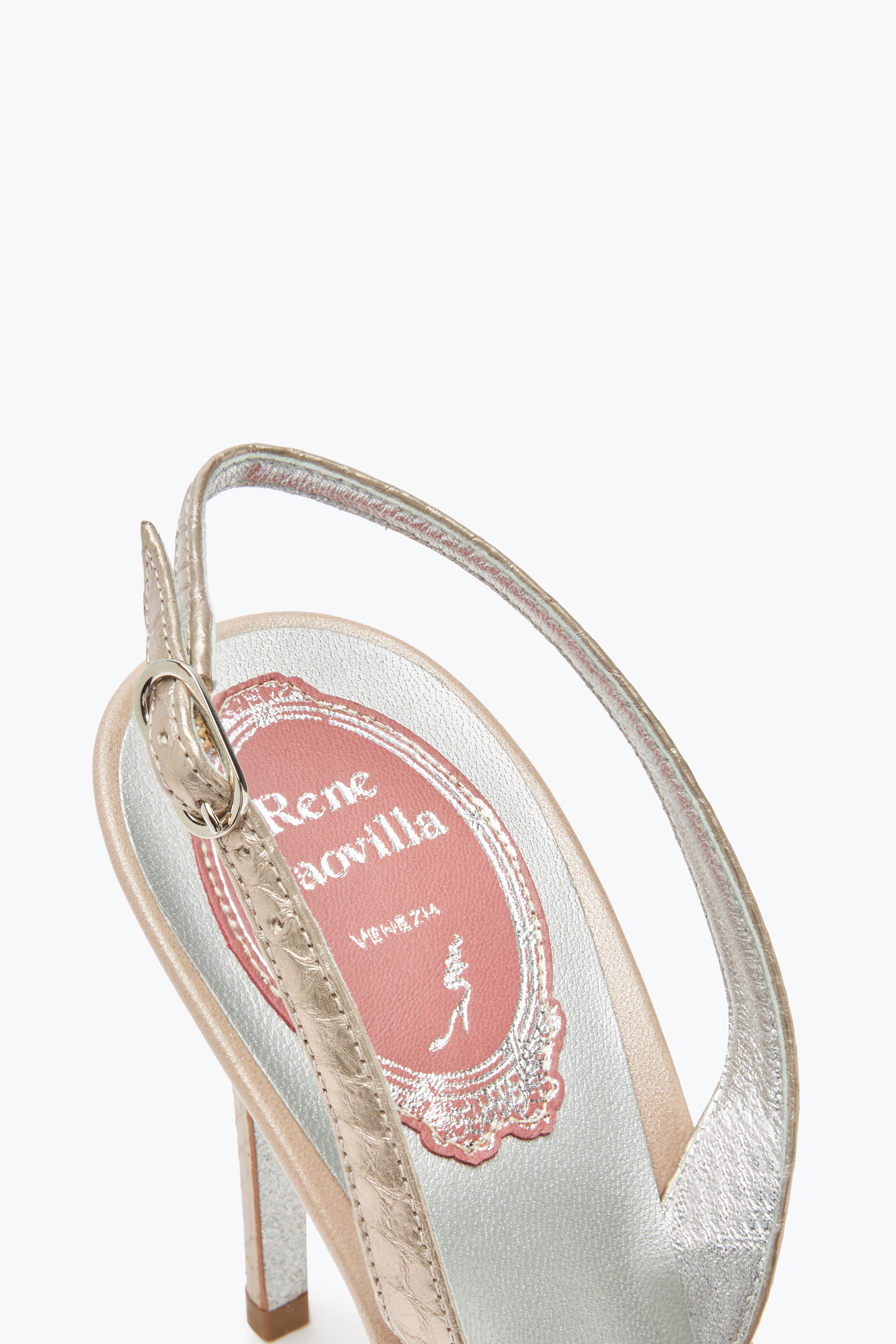 René Caovilla Grey Jewel Slingbacks Veneziana