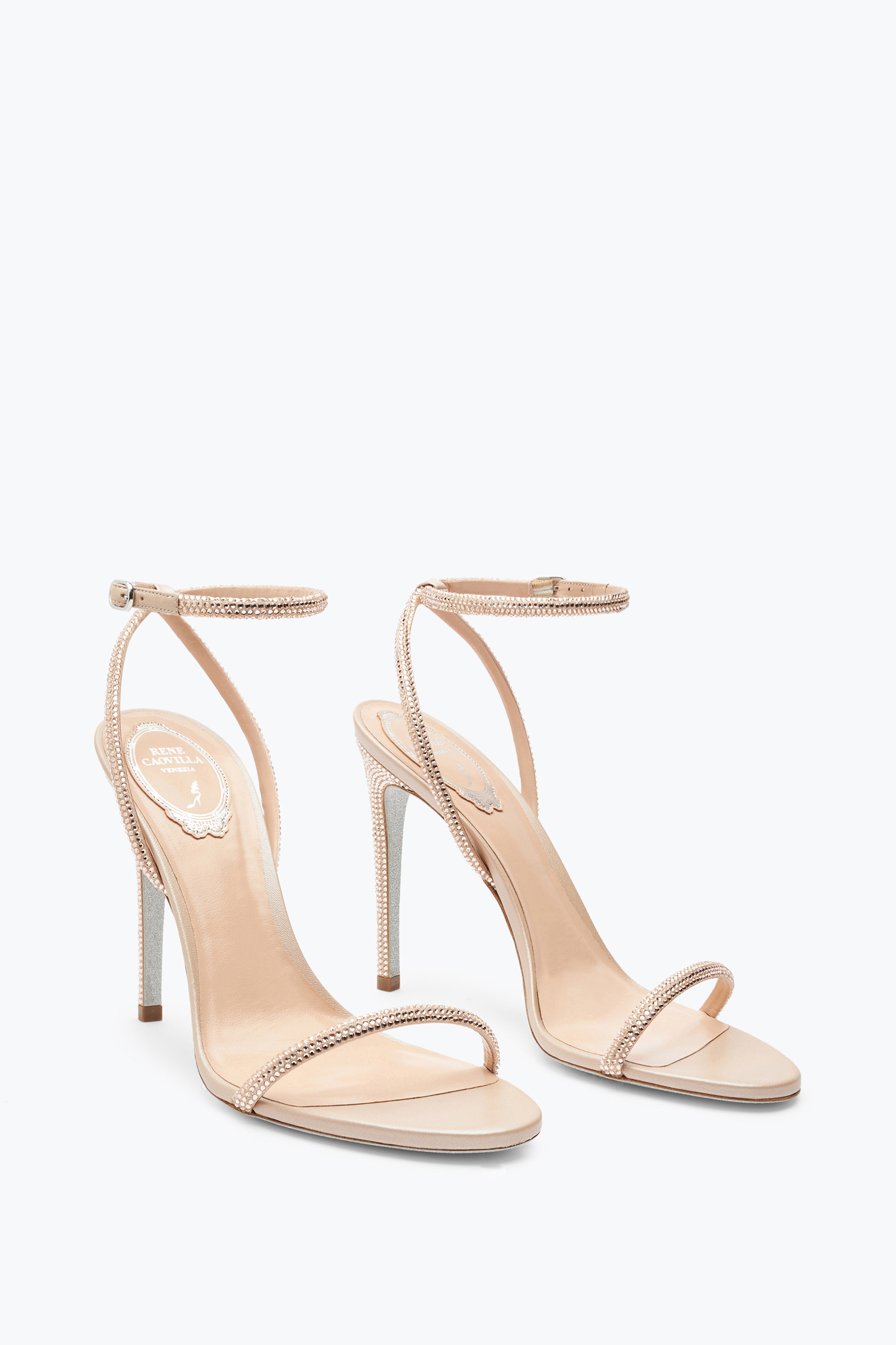 René Caovilla Ellabrita Crystal Blush Sandal 105