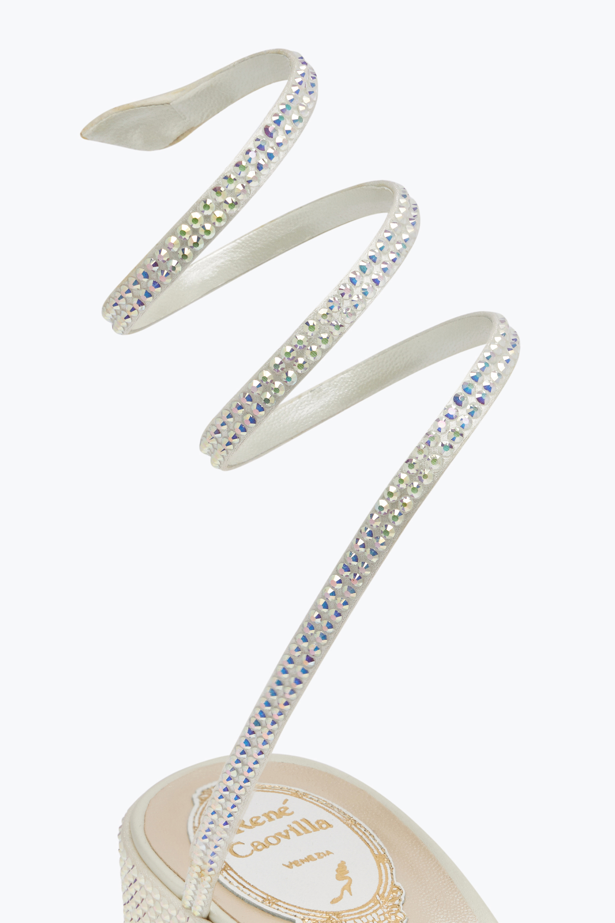 René Caovilla Flat Satin Sandals Cleo