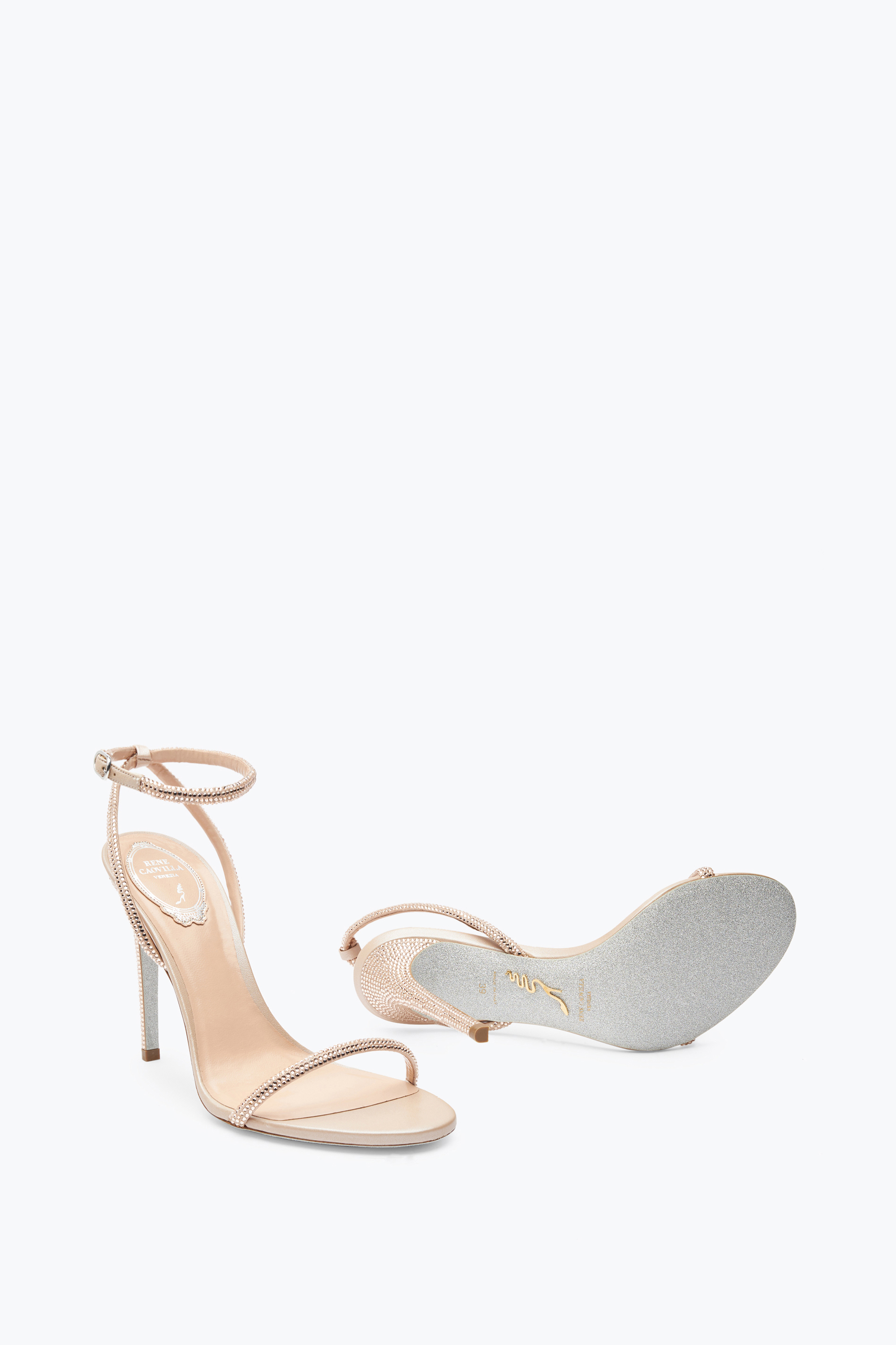 René Caovilla Ellabrita Crystal Blush Sandal 105