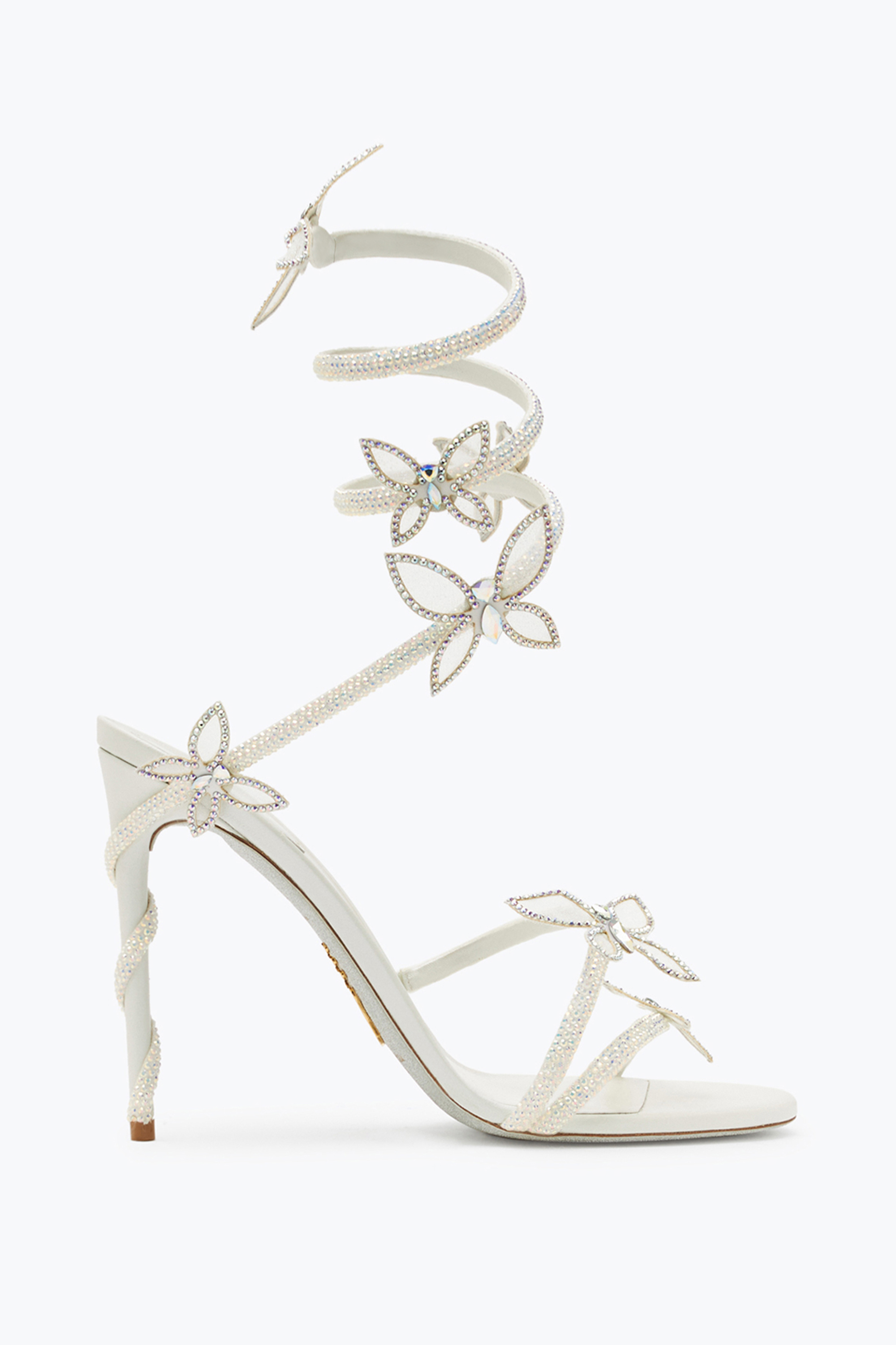 René Caovilla Margot Crystal White Sandal 105