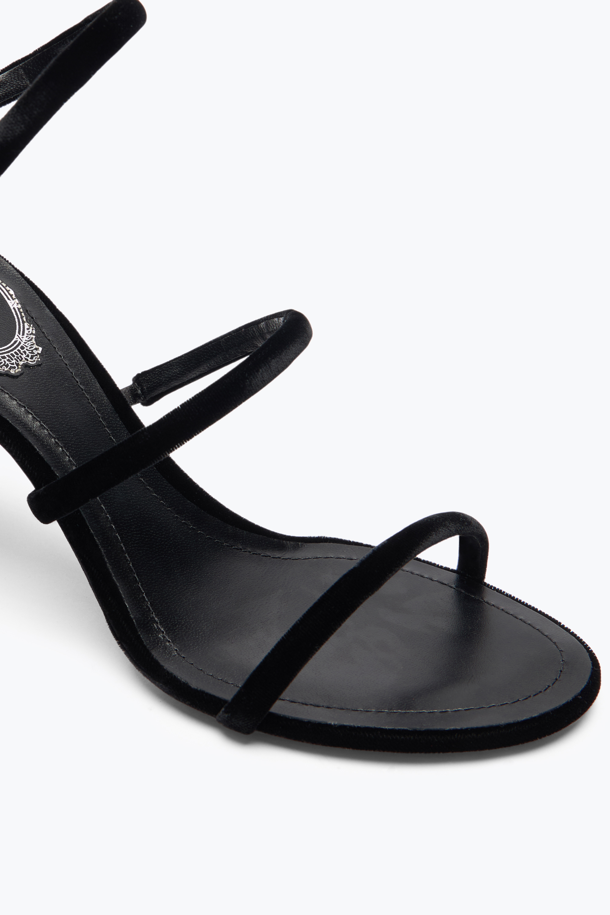 René Caovilla Cleo Black Velvet Sandal 80 In Black
