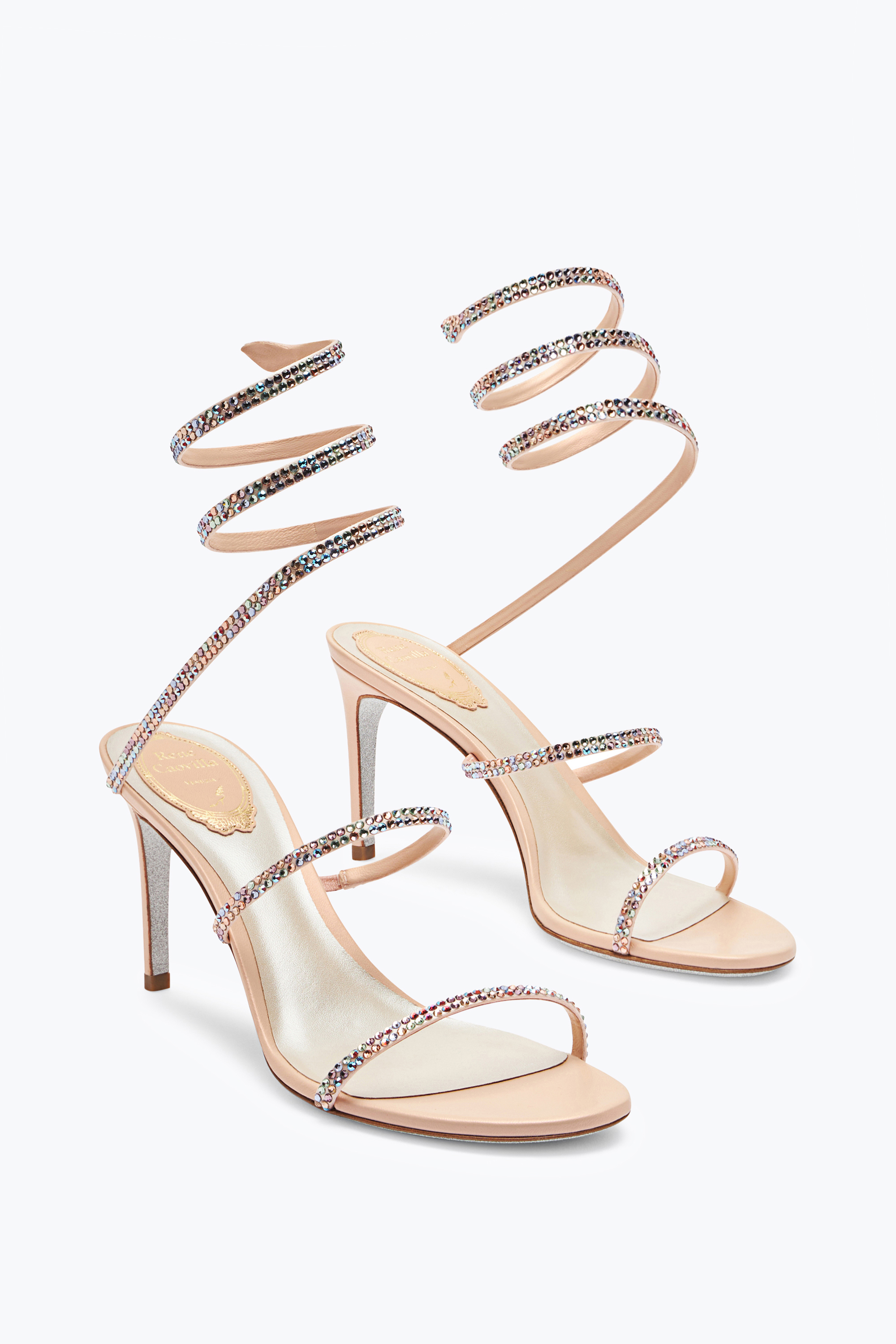 René Caovilla Cleo Pink And Multicolor Sandal 80