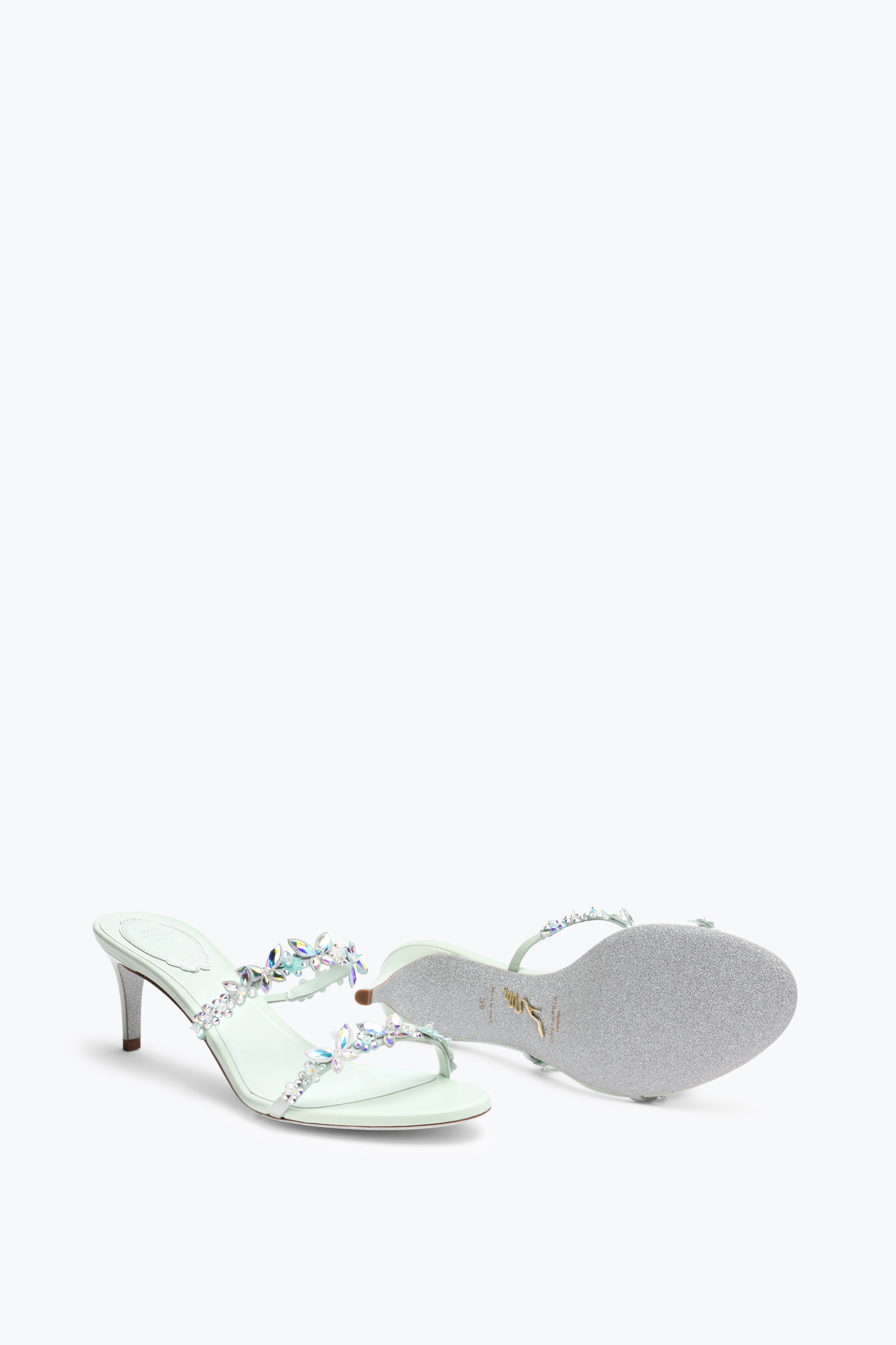 René Caovilla Eden Green Mint Slider Sandal 60