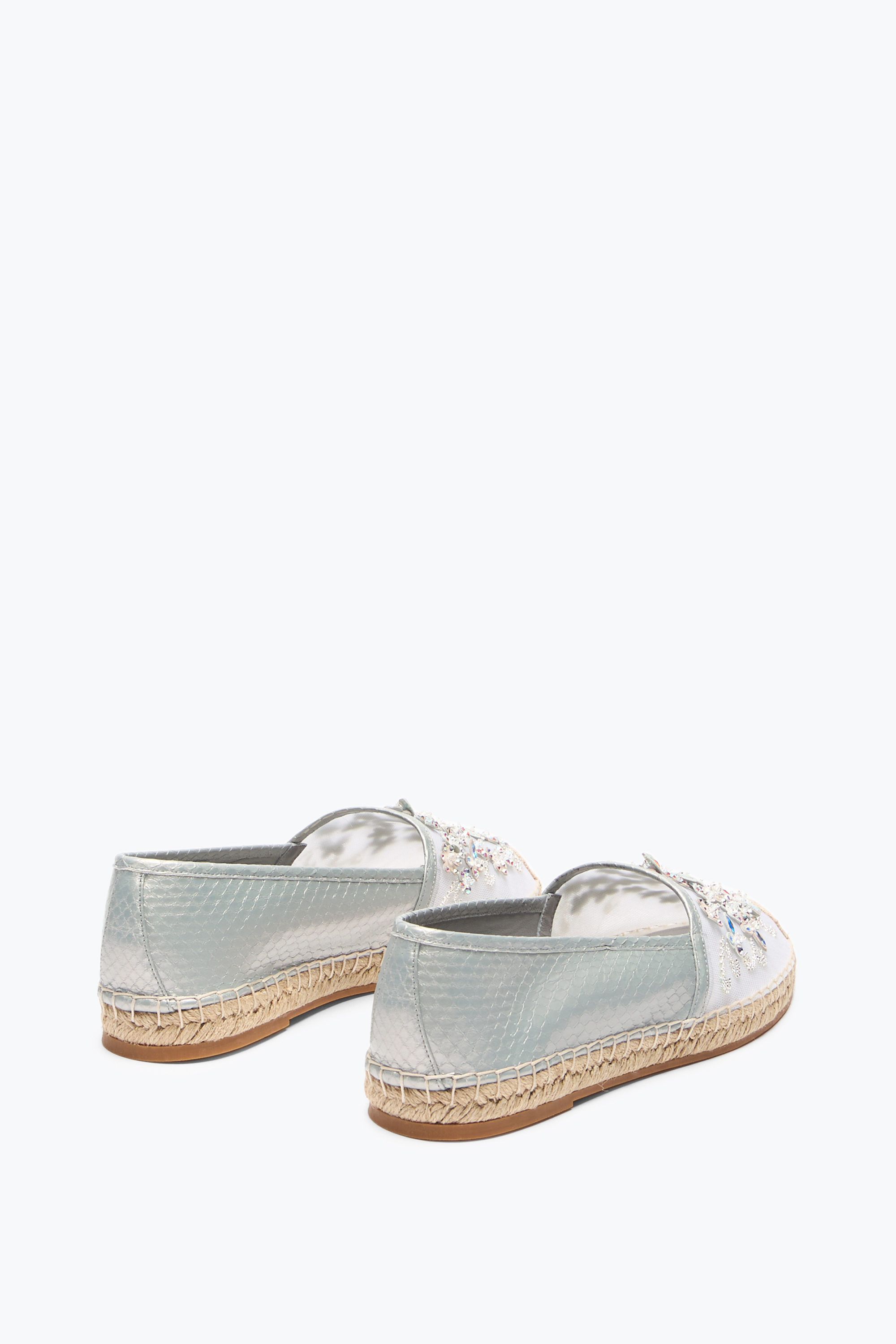 René Caovilla Eden Ivory Ayers Leather Espadrilles With Crystals 10