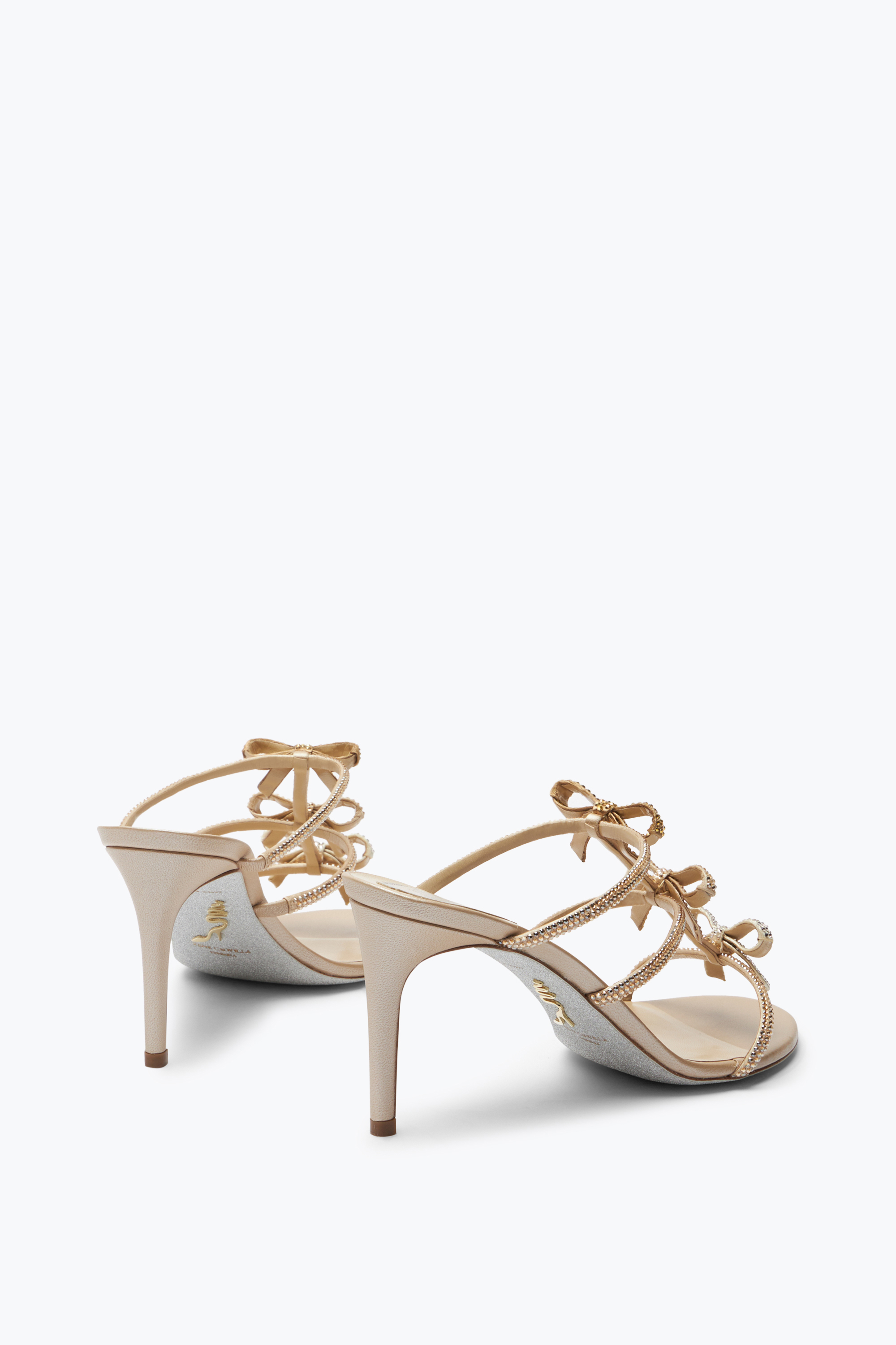 René Caovilla Caterina Champagne Slider Sandal 80