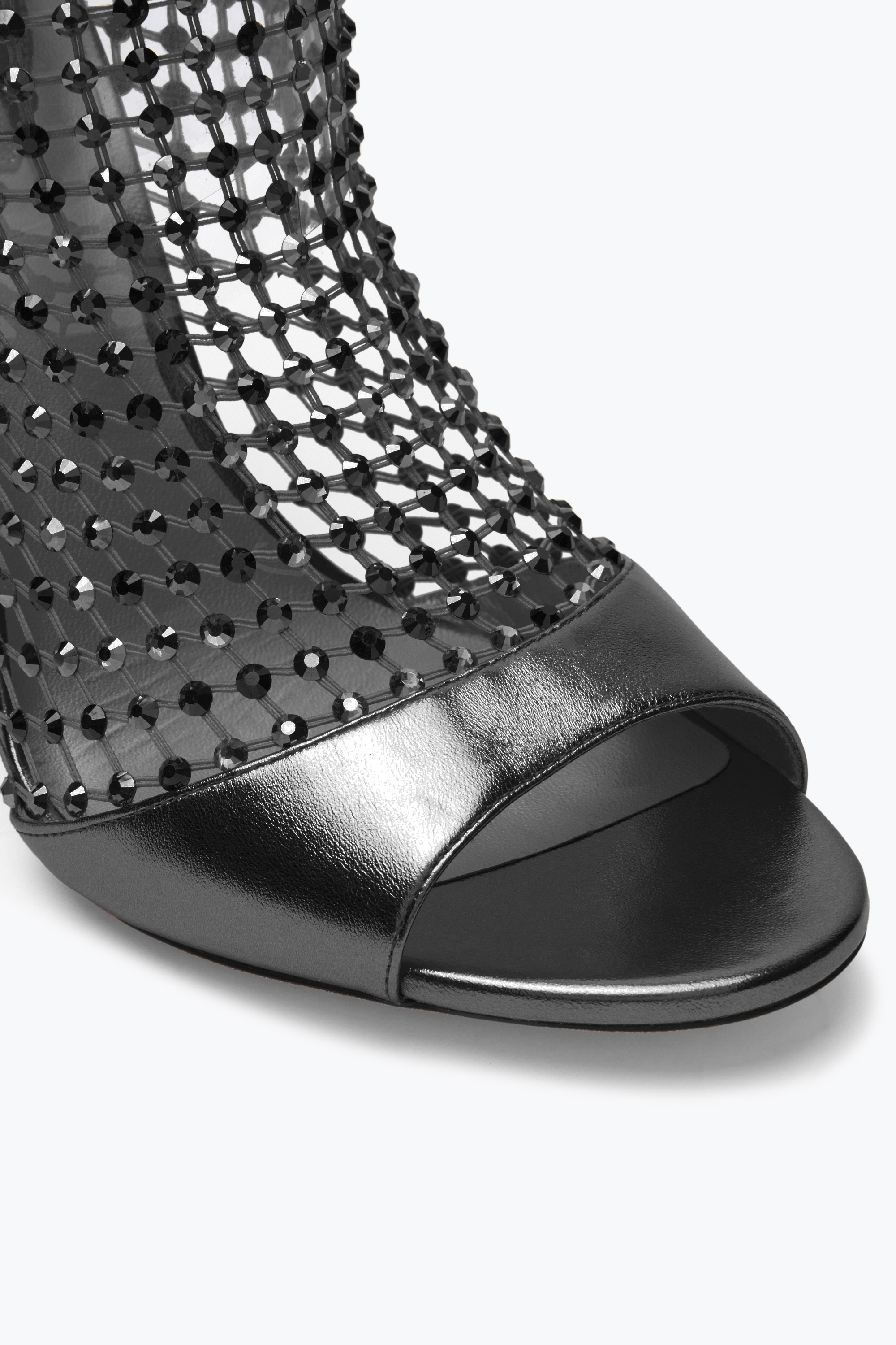 René Caovilla Galaxia Metallic Anthracite Sandal 105