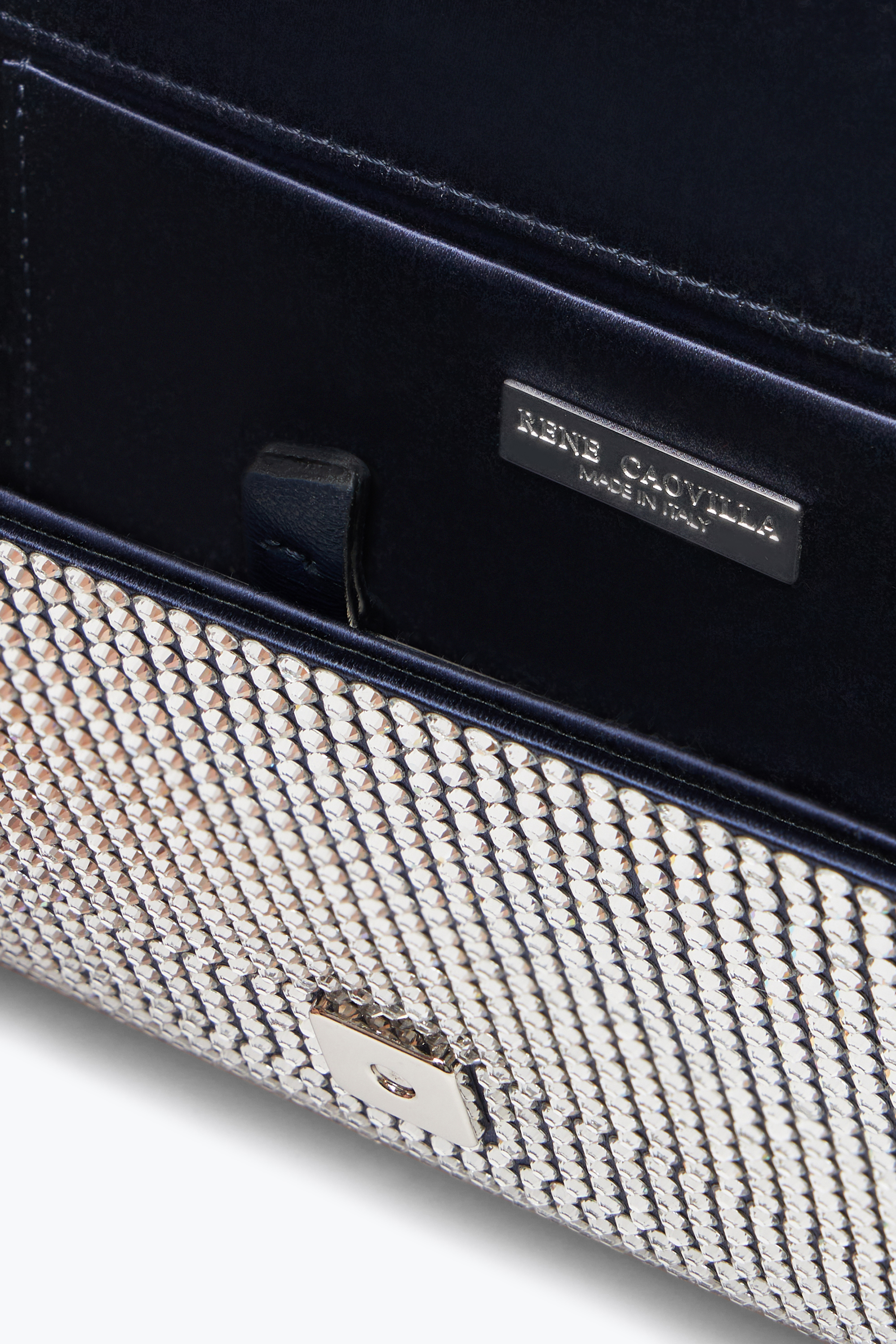 René Caovilla Aida Blue Clutch With All-over Crystals