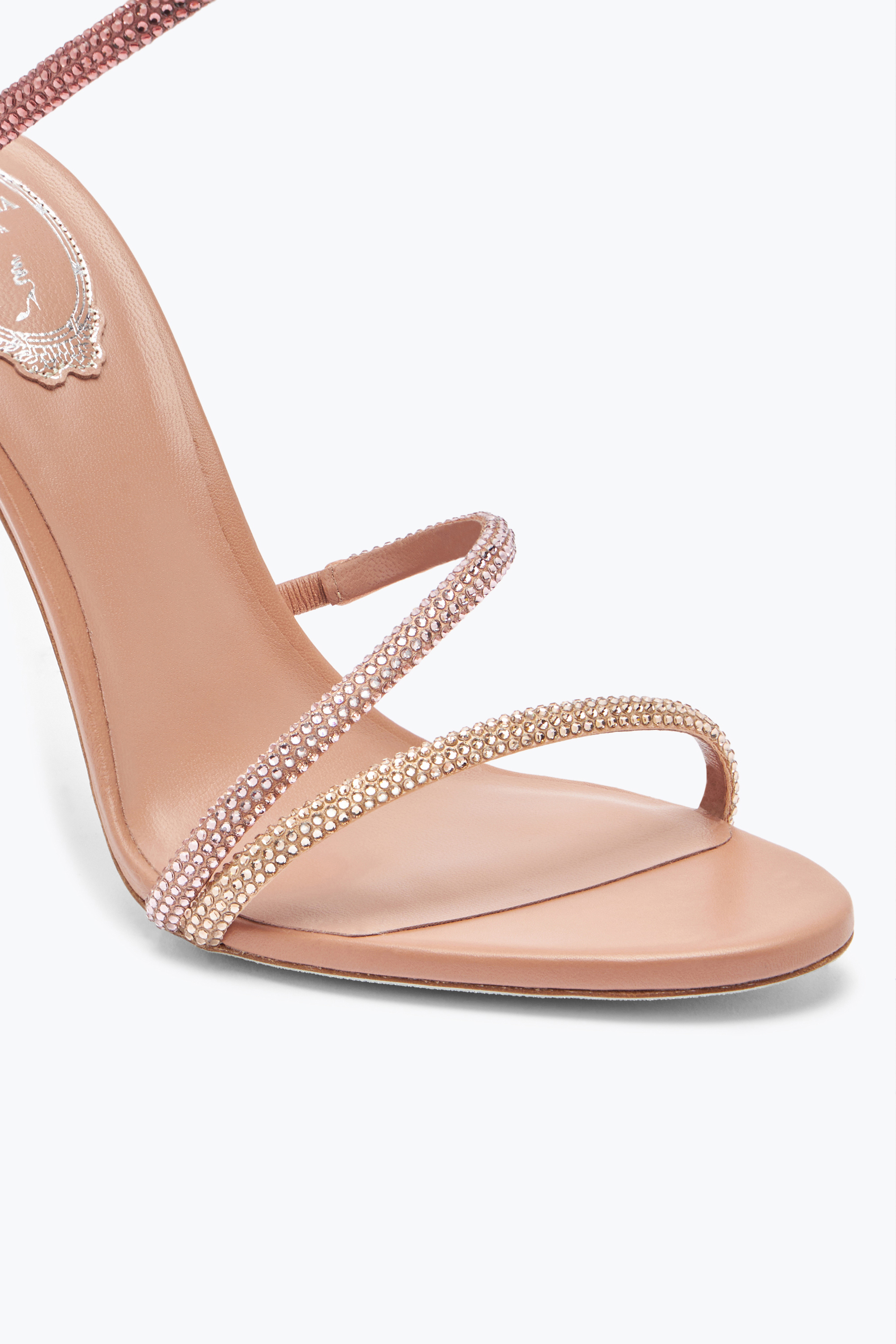 René Caovilla Margot Crystal Powder Pink Sandal 105