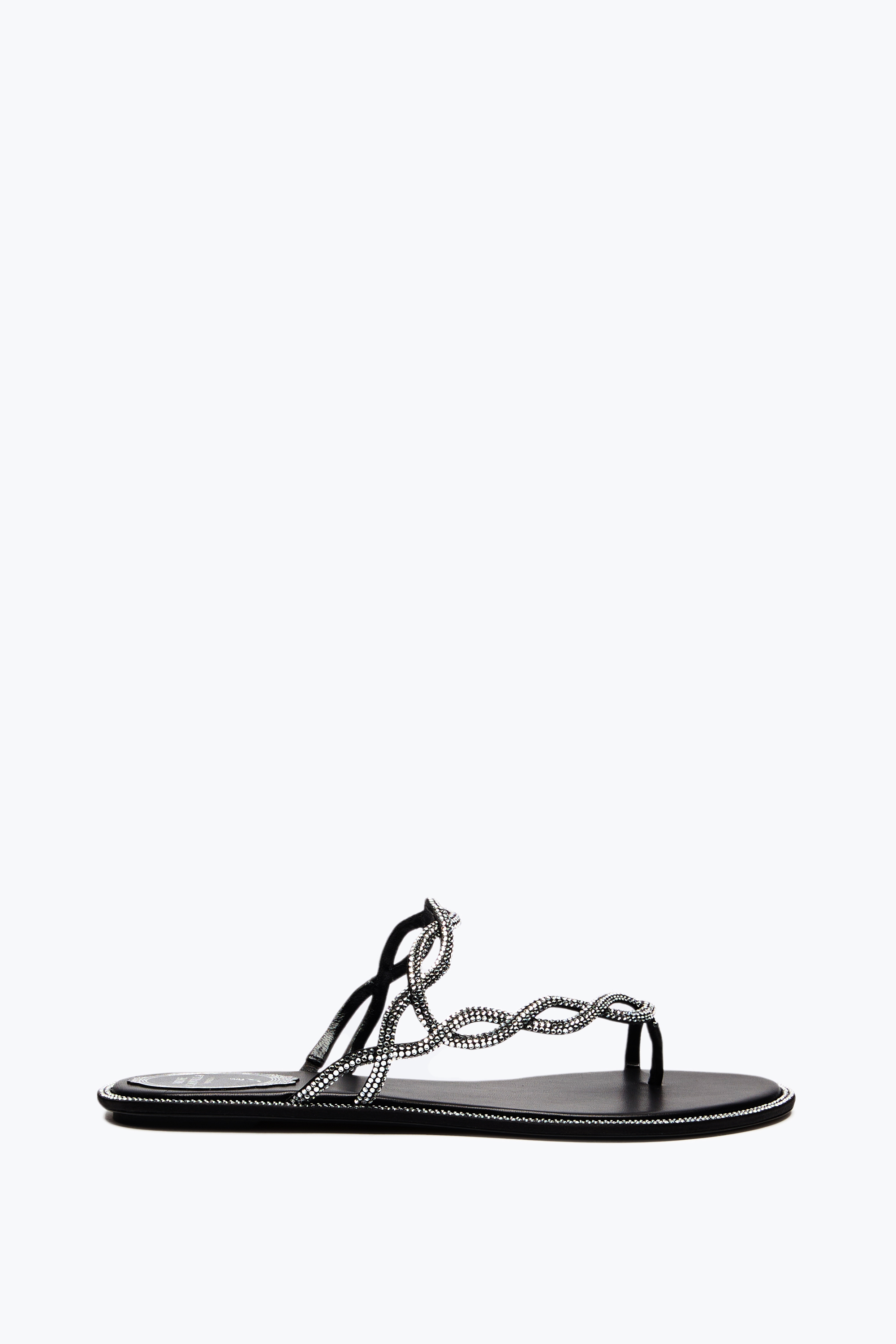 René Caovilla Rene Caovilla Black Flat Braid Sandal 10 In Black