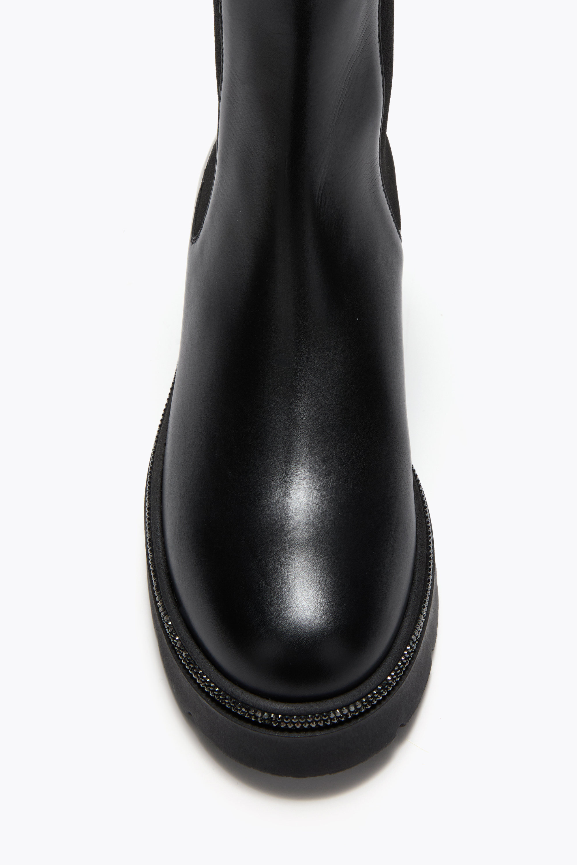 René Caovilla Bika Black Ankle Boot With Crystals 50 In Black