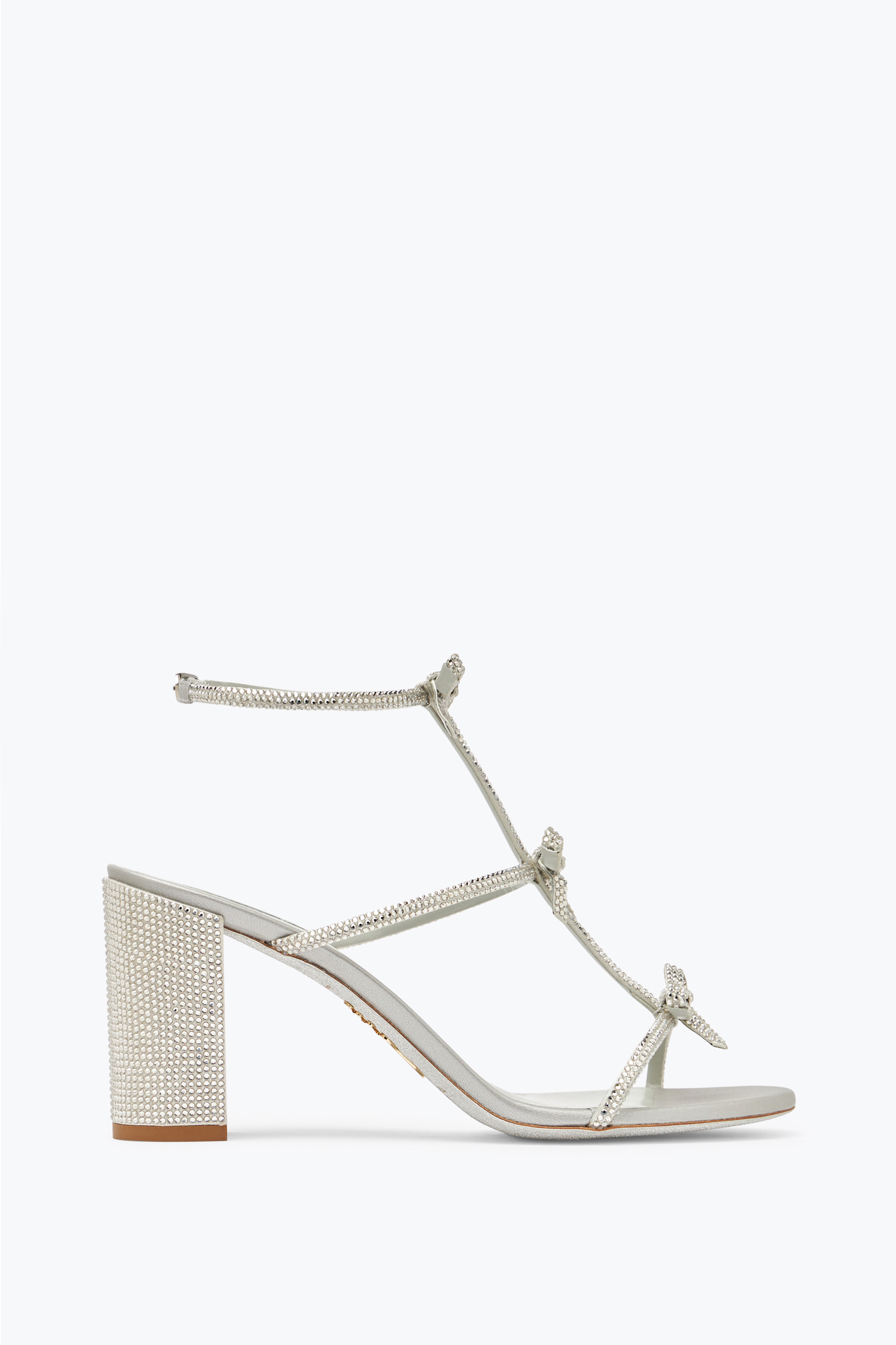 René Caovilla Caterina Silver Sandal With Crystals 80