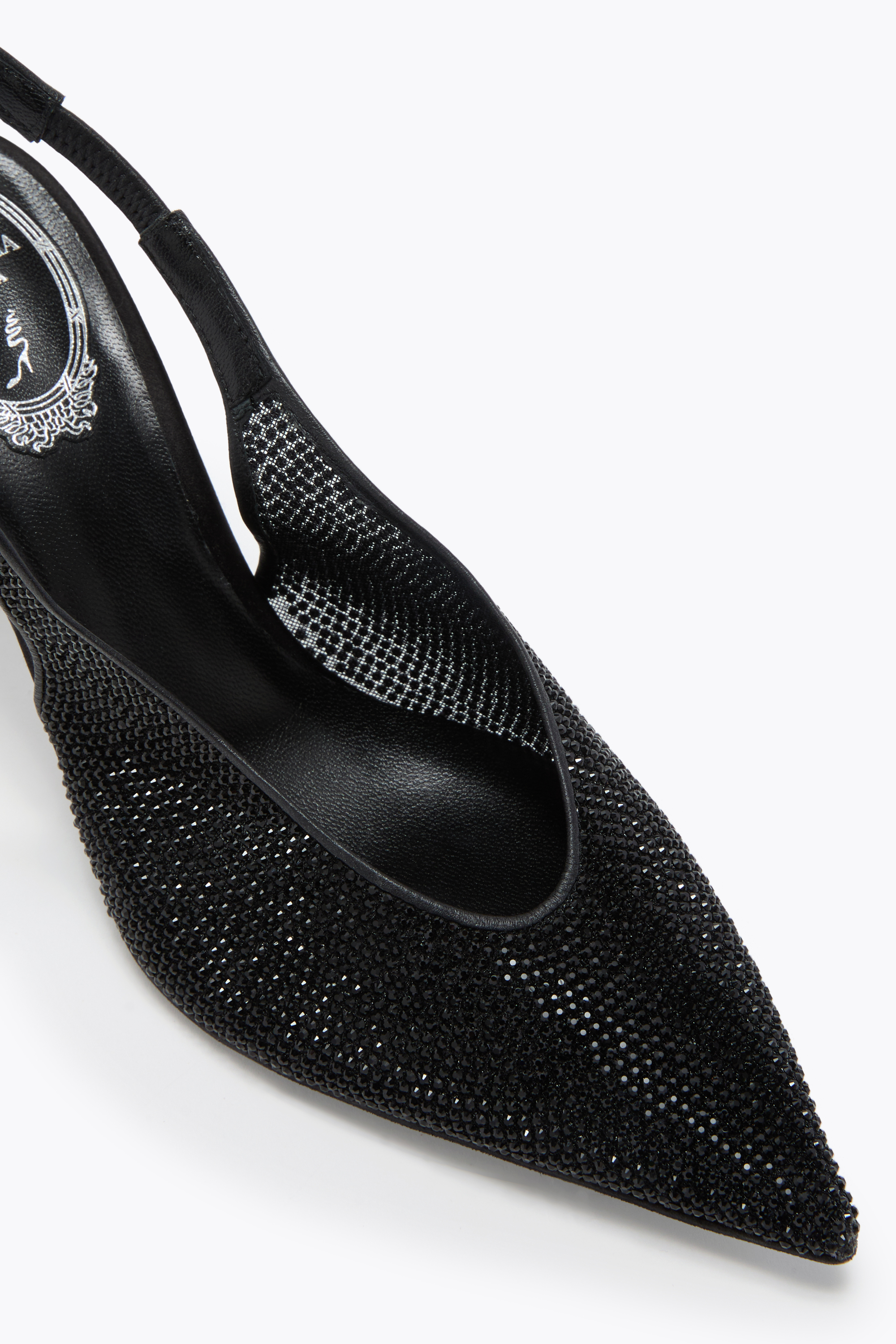 René Caovilla Jinny Black Slingback 80 In Black