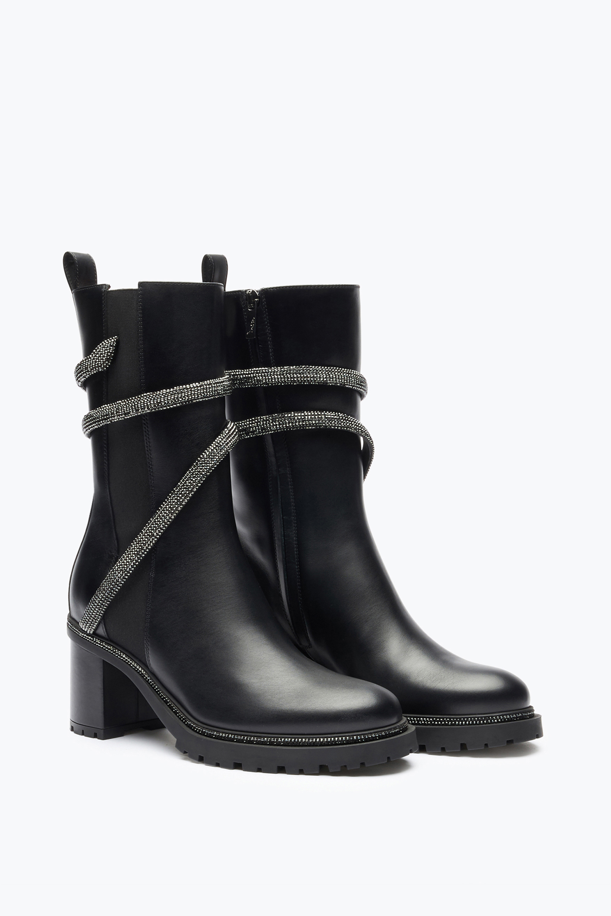 René Caovilla Cleo Crystal Black Bootie 60